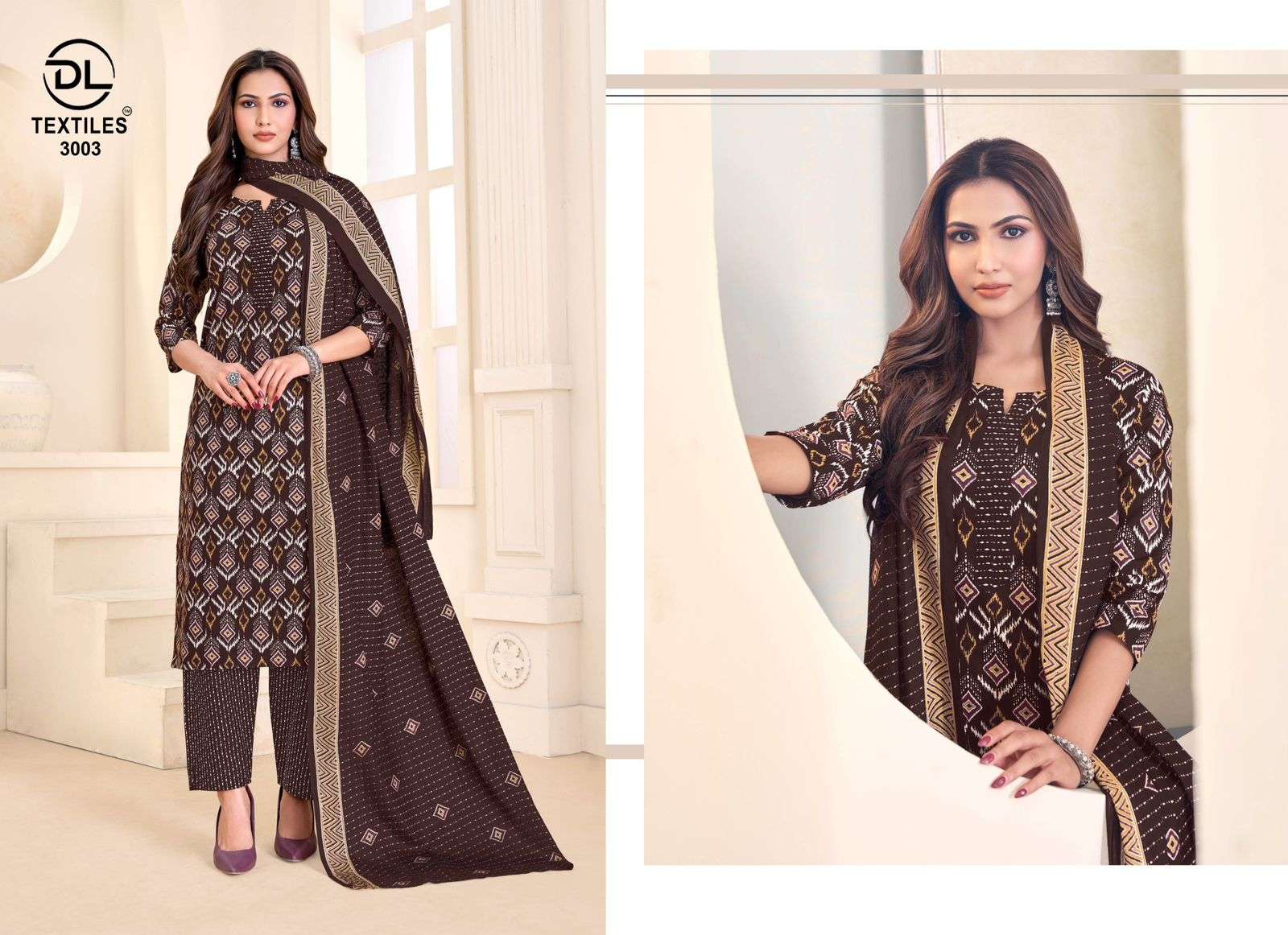 DL TEXTILES NAYARANG VOL 3 COTTON PRINTED LADIES 3PIECE SET COLLECTION 