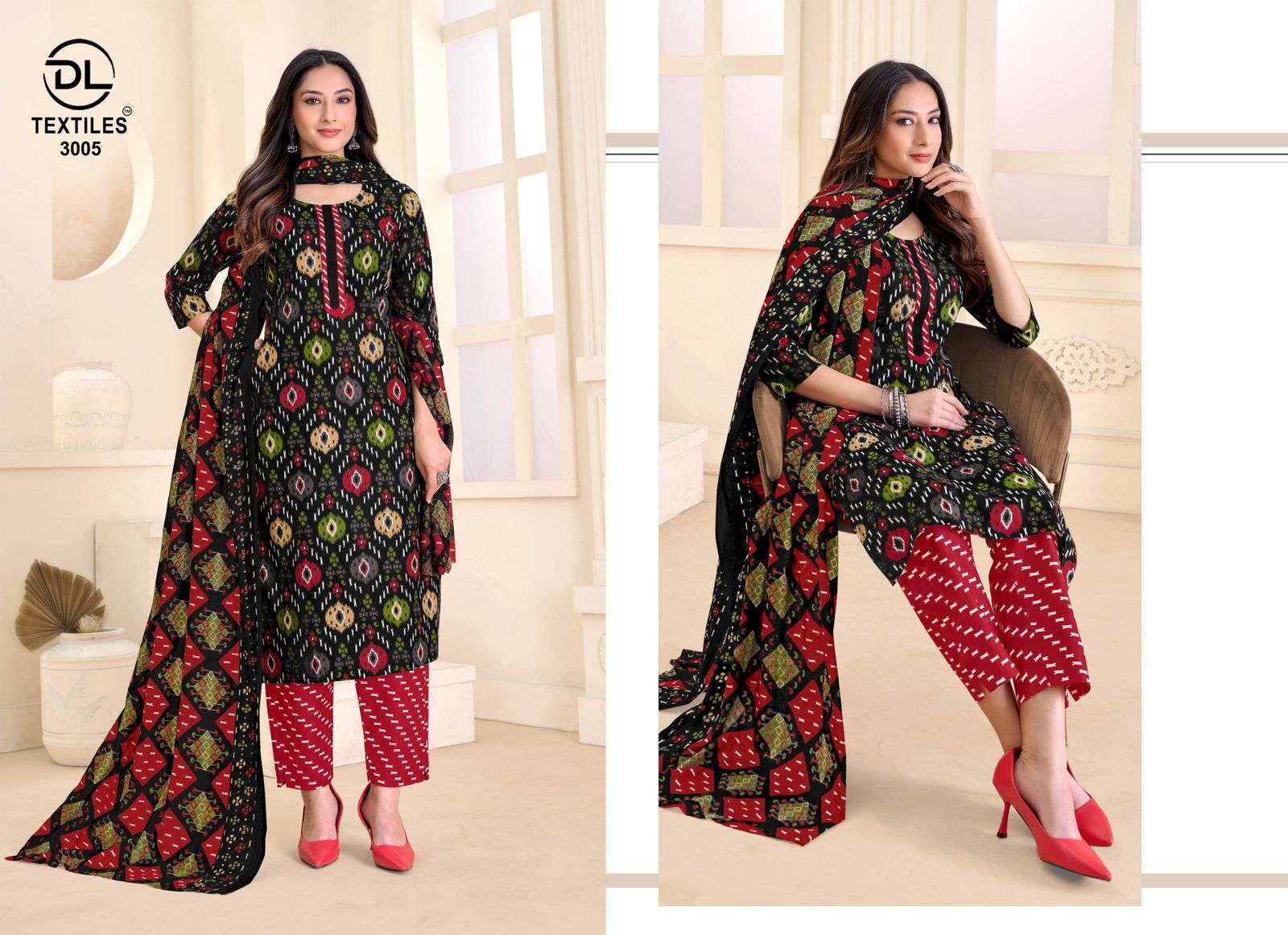 DL TEXTILES NAYARANG VOL 3 COTTON PRINTED LADIES 3PIECE SET COLLECTION 