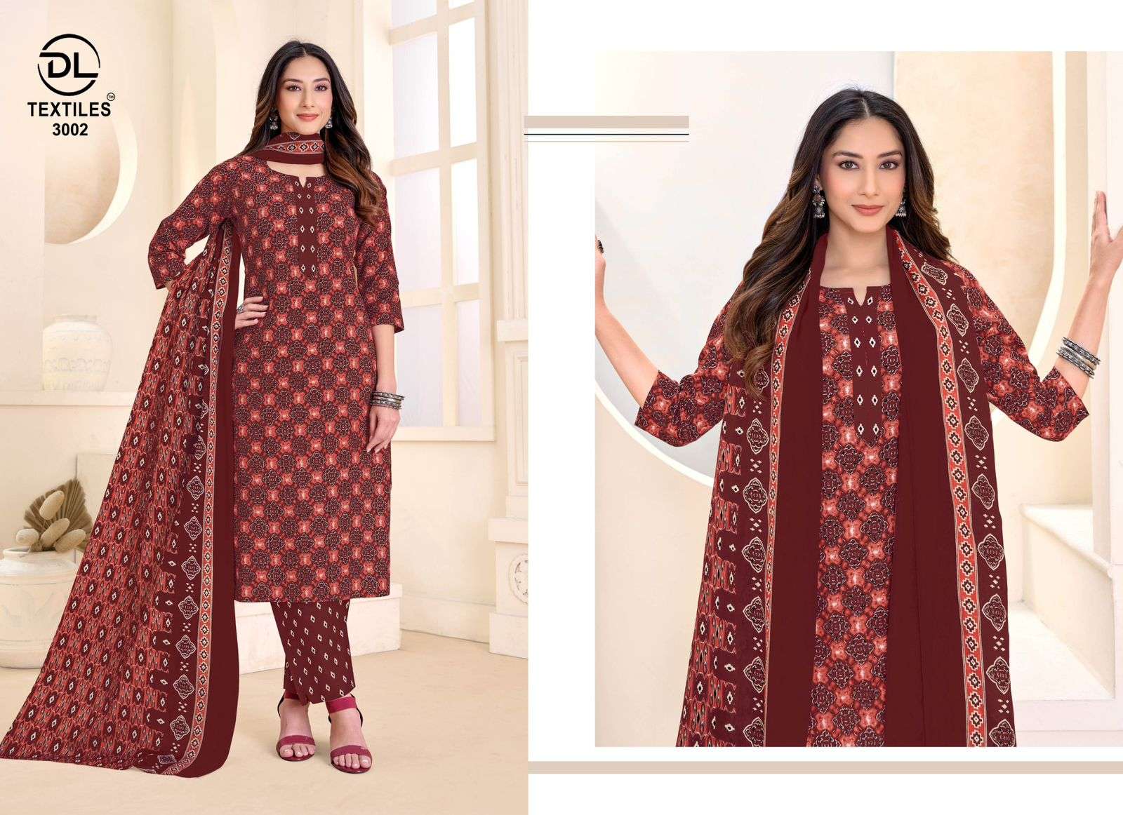 DL TEXTILES NAYARANG VOL 3 COTTON PRINTED LADIES 3PIECE SET COLLECTION 