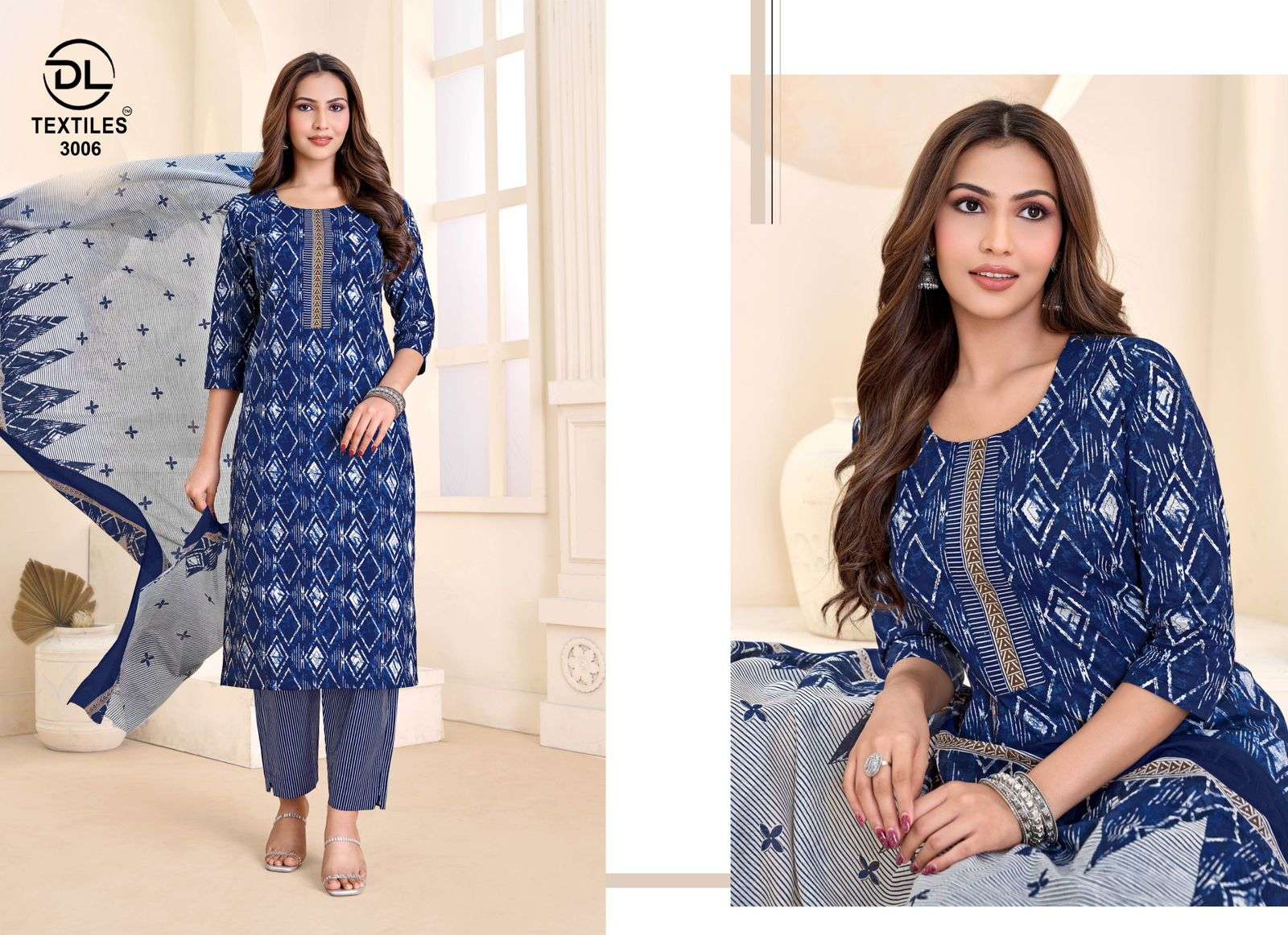DL TEXTILES NAYARANG VOL 3 COTTON PRINTED LADIES 3PIECE SET COLLECTION 