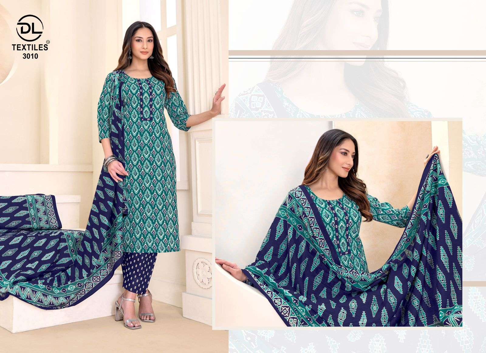 DL TEXTILES NAYARANG VOL 3 COTTON PRINTED LADIES 3PIECE SET COLLECTION 