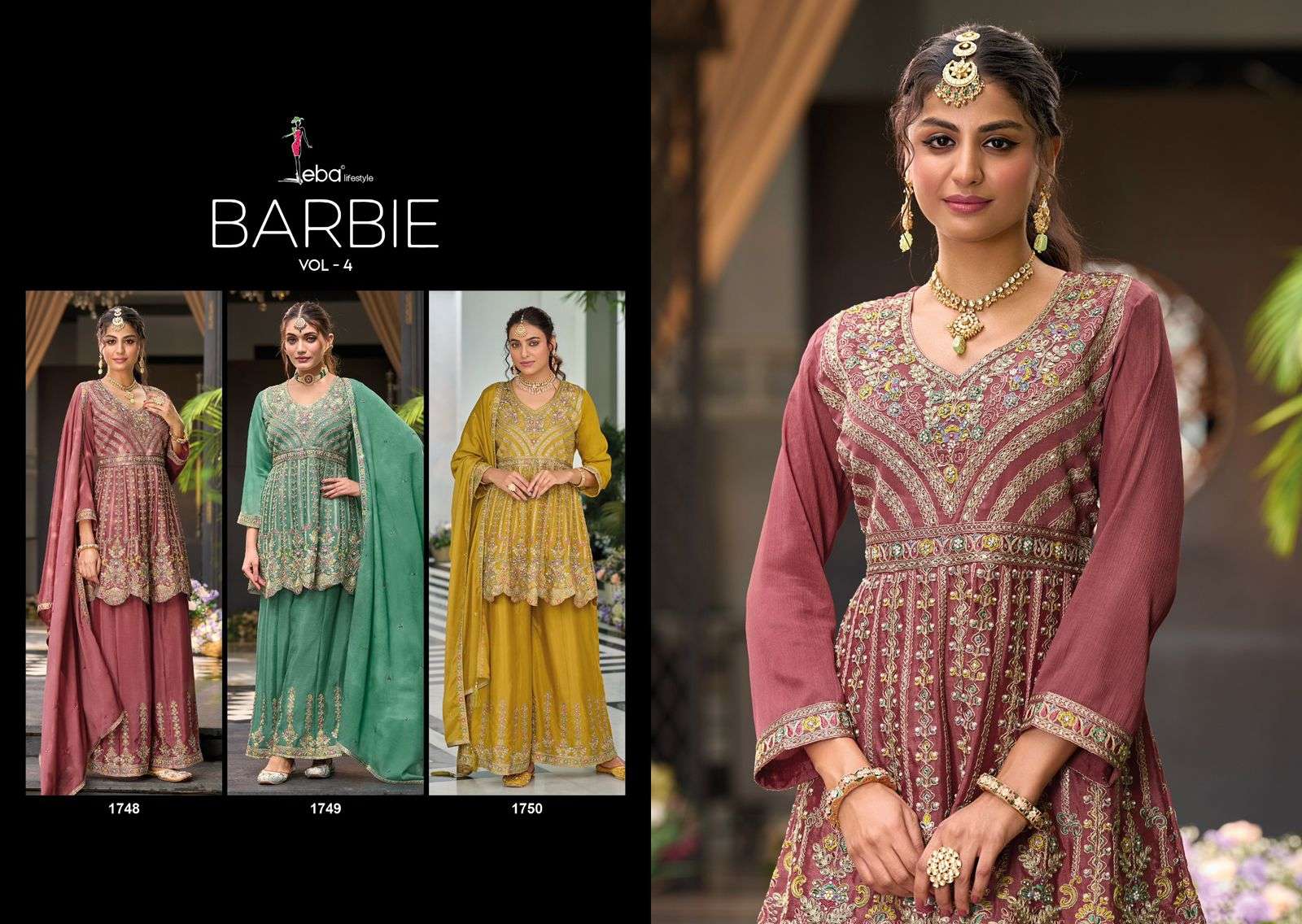 EBA LIFESTYLLE BARBIE VOL 4 HEAVY EMBROIDERY DESIGNER WEAR SUIT