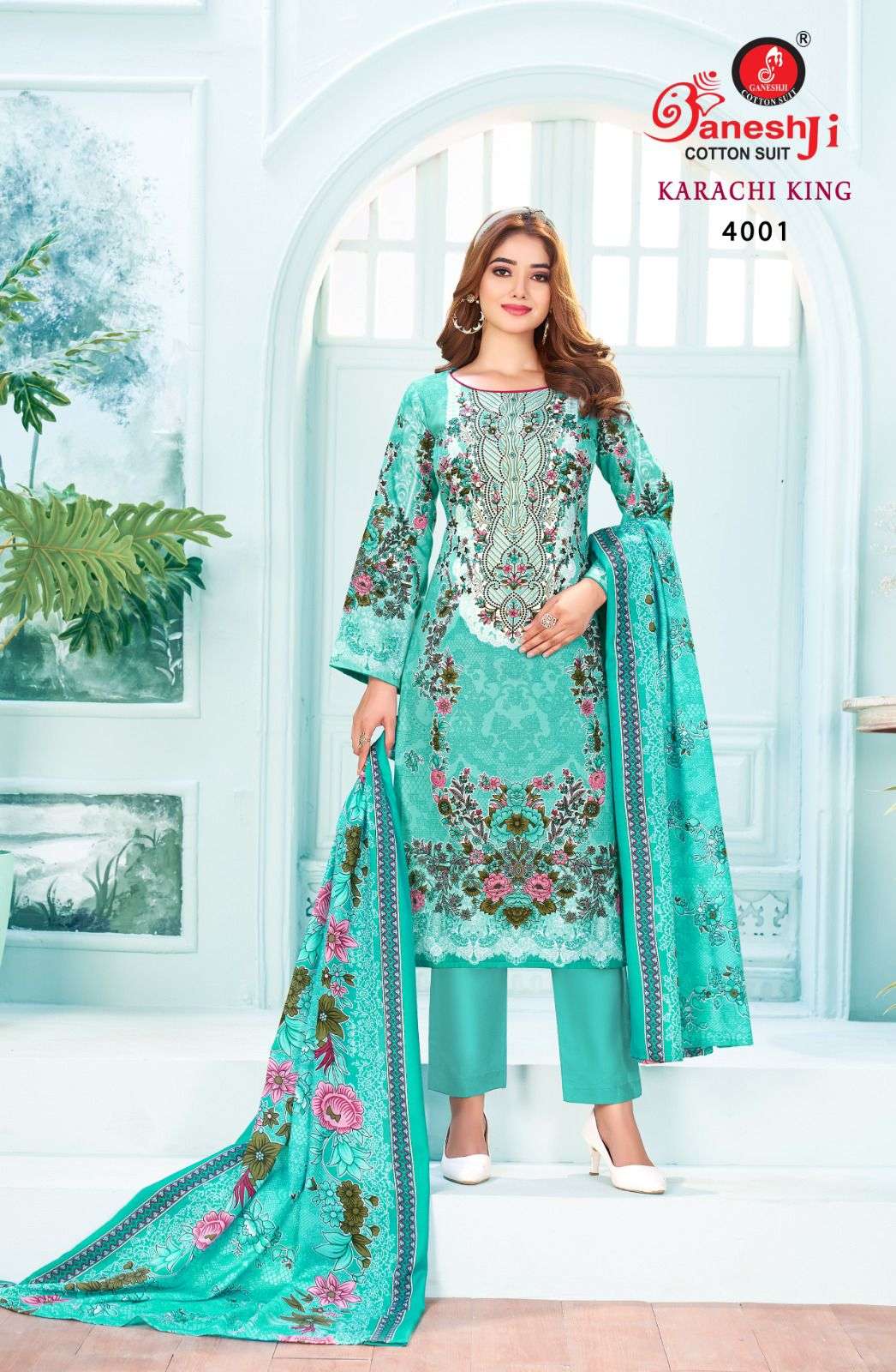 GANESHJI COTTON SUIT KARACHI KING VOL 4 COTTON DIGITAL PRINT DRESS