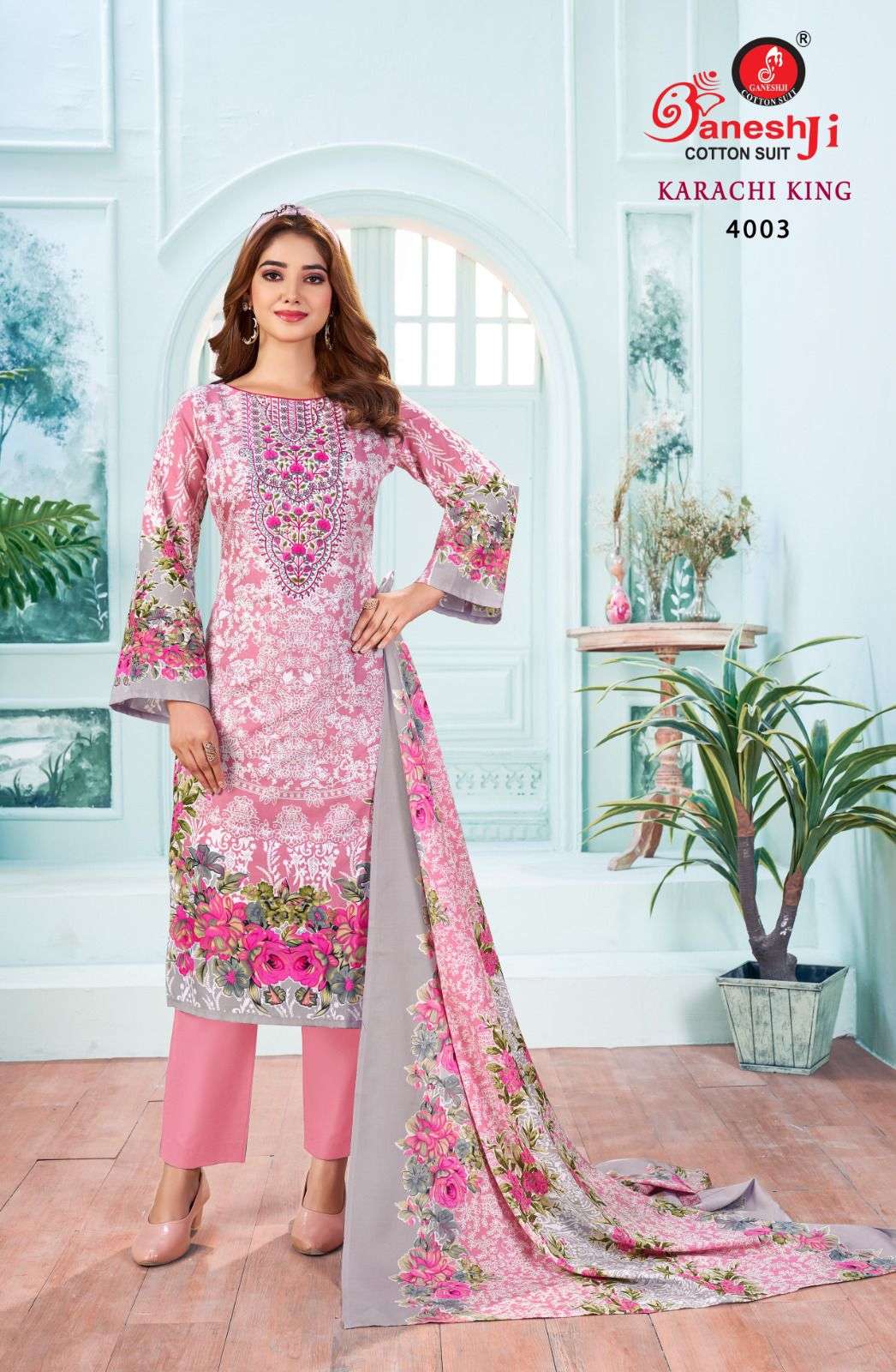 GANESHJI COTTON SUIT KARACHI KING VOL 4 COTTON DIGITAL PRINT DRESS
