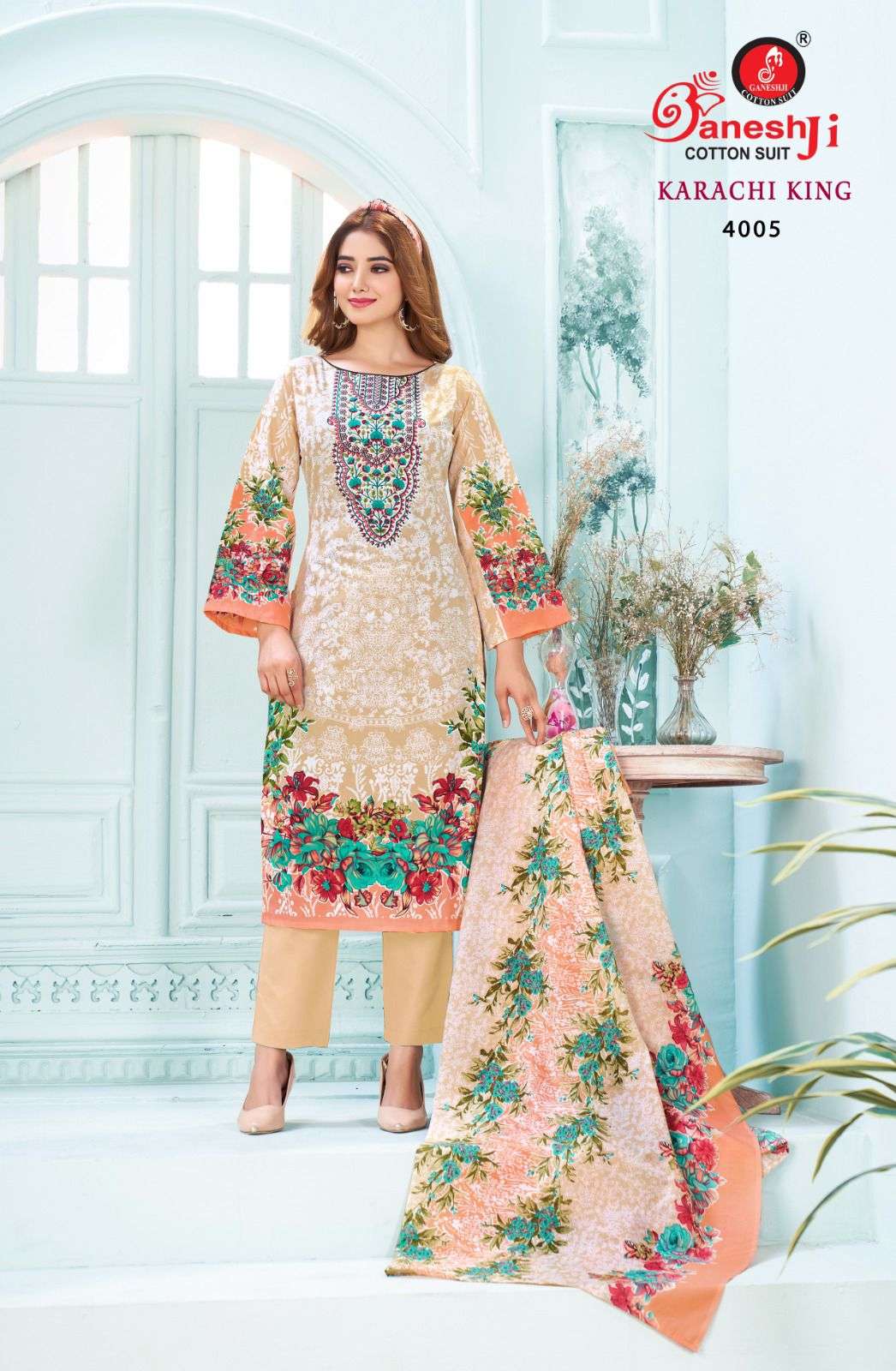 GANESHJI COTTON SUIT KARACHI KING VOL 4 COTTON DIGITAL PRINT DRESS