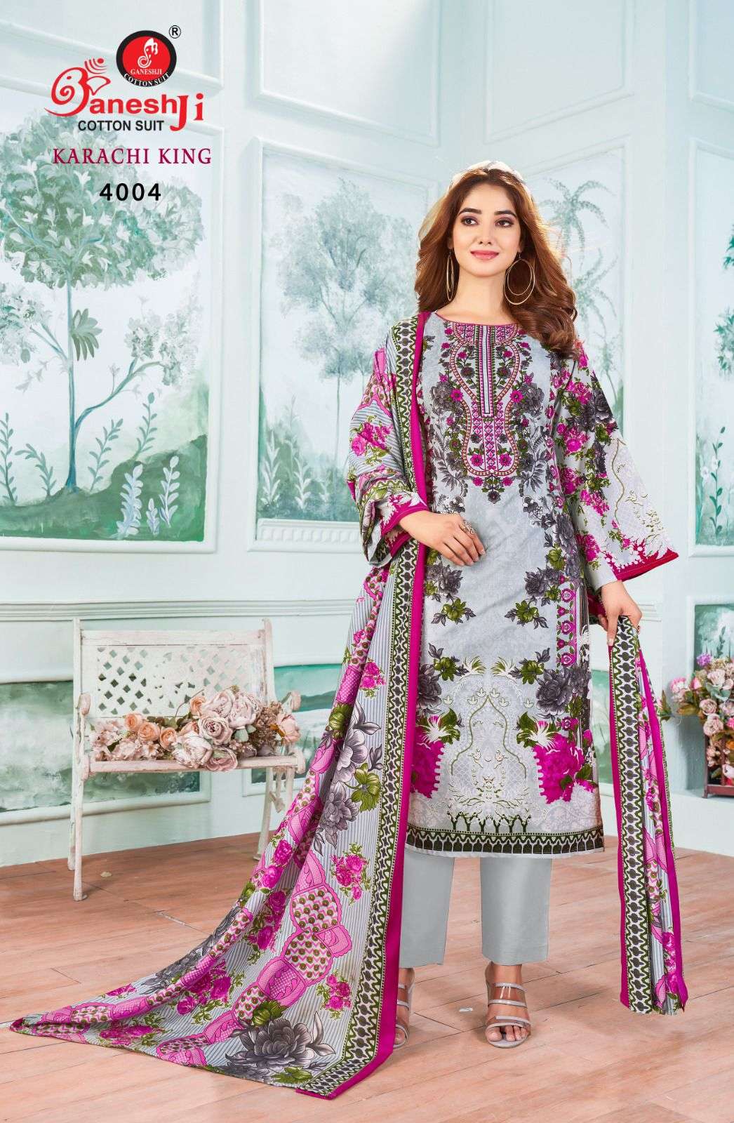 GANESHJI COTTON SUIT KARACHI KING VOL 4 COTTON DIGITAL PRINT DRESS