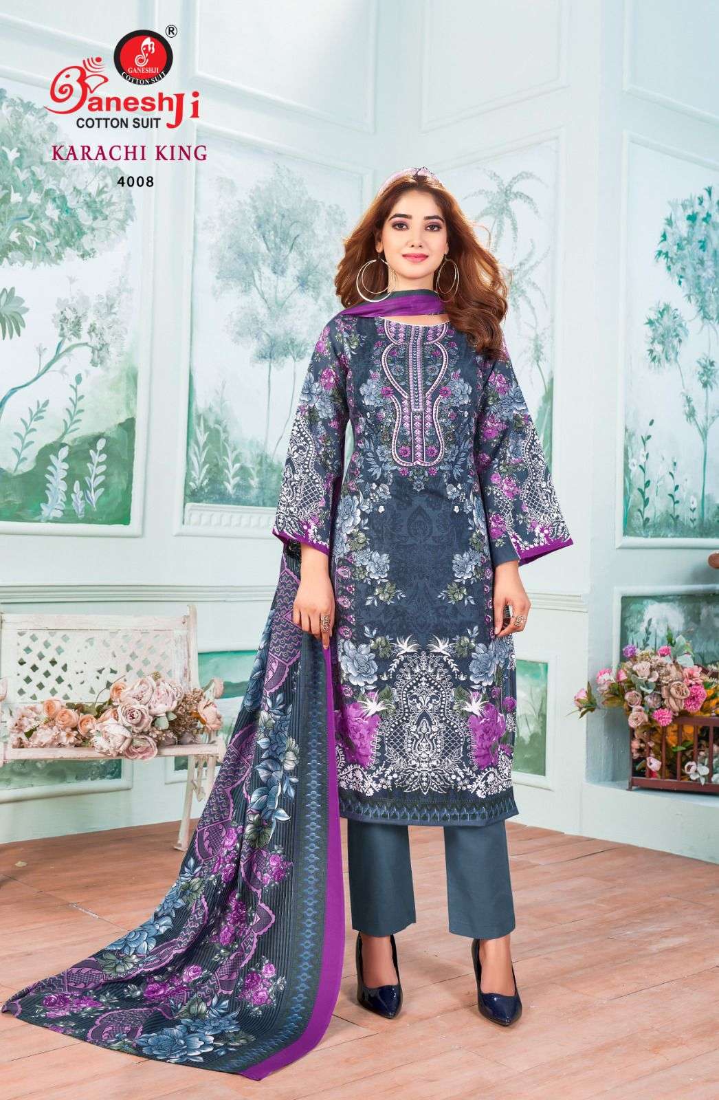 GANESHJI COTTON SUIT KARACHI KING VOL 4 COTTON DIGITAL PRINT DRESS