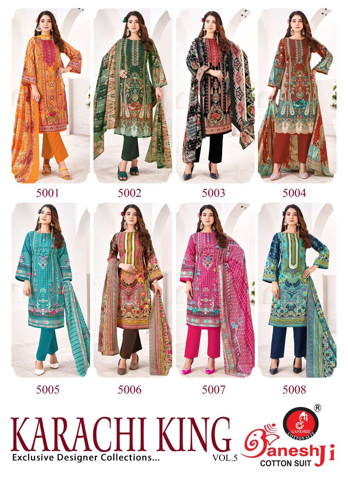 GANESHJI COTTON SUIT KARACHI KING VOL 5 COTTON DIGITAL PRINT DRESS