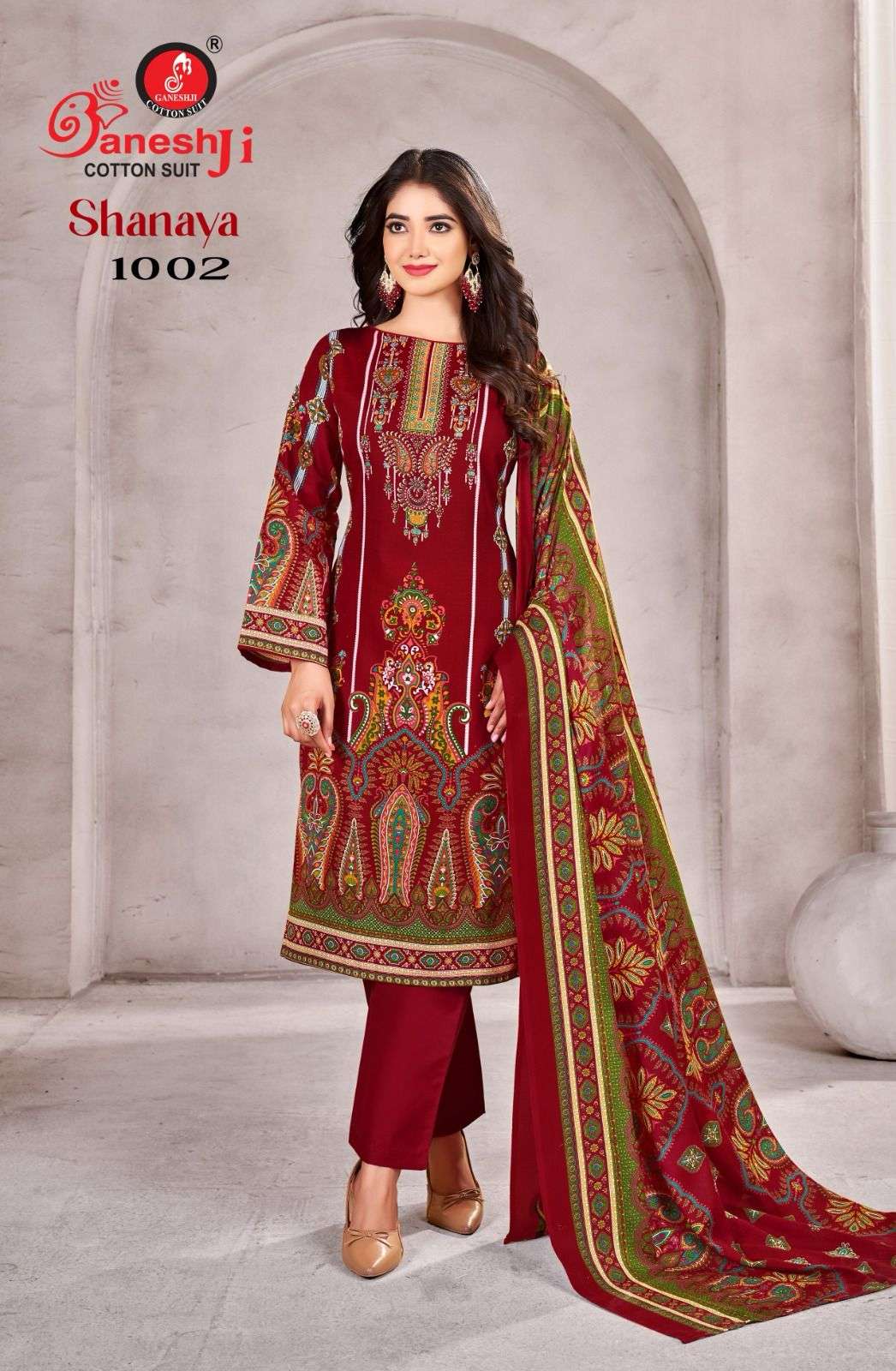 GANESHJI COTTON SUIT SHANAYA VOL 1 COTTON DIGITAL PRINTS SALWAR SUIT