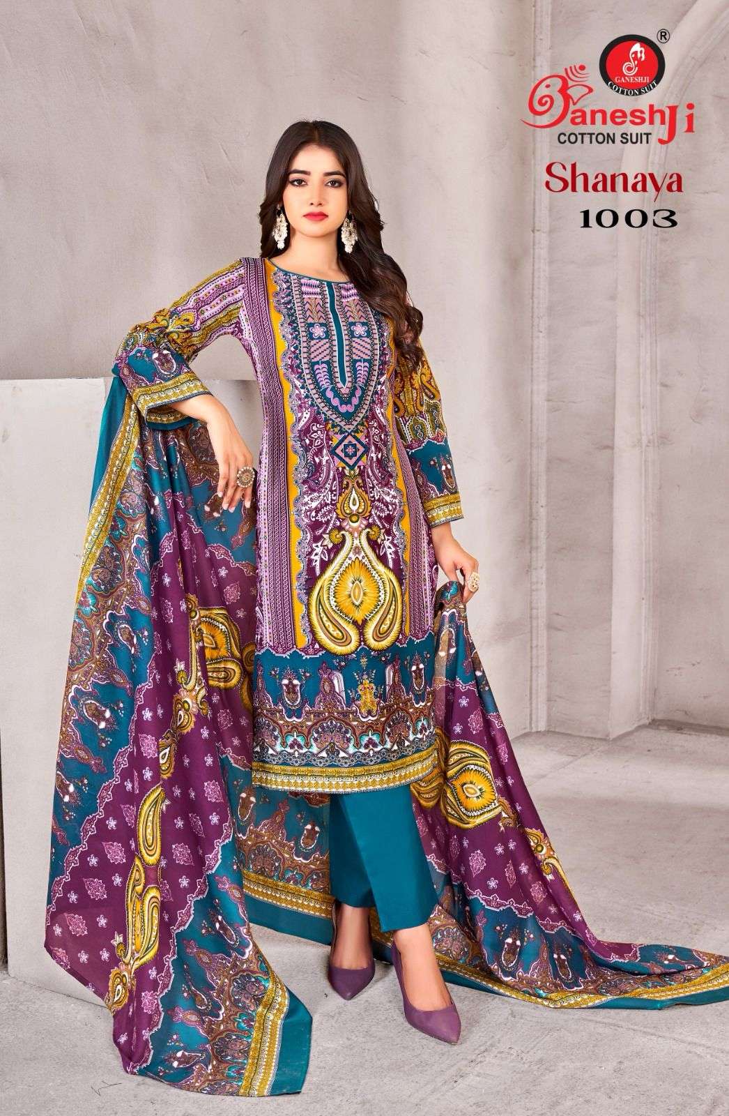 GANESHJI COTTON SUIT SHANAYA VOL 1 COTTON DIGITAL PRINTS SALWAR SUIT