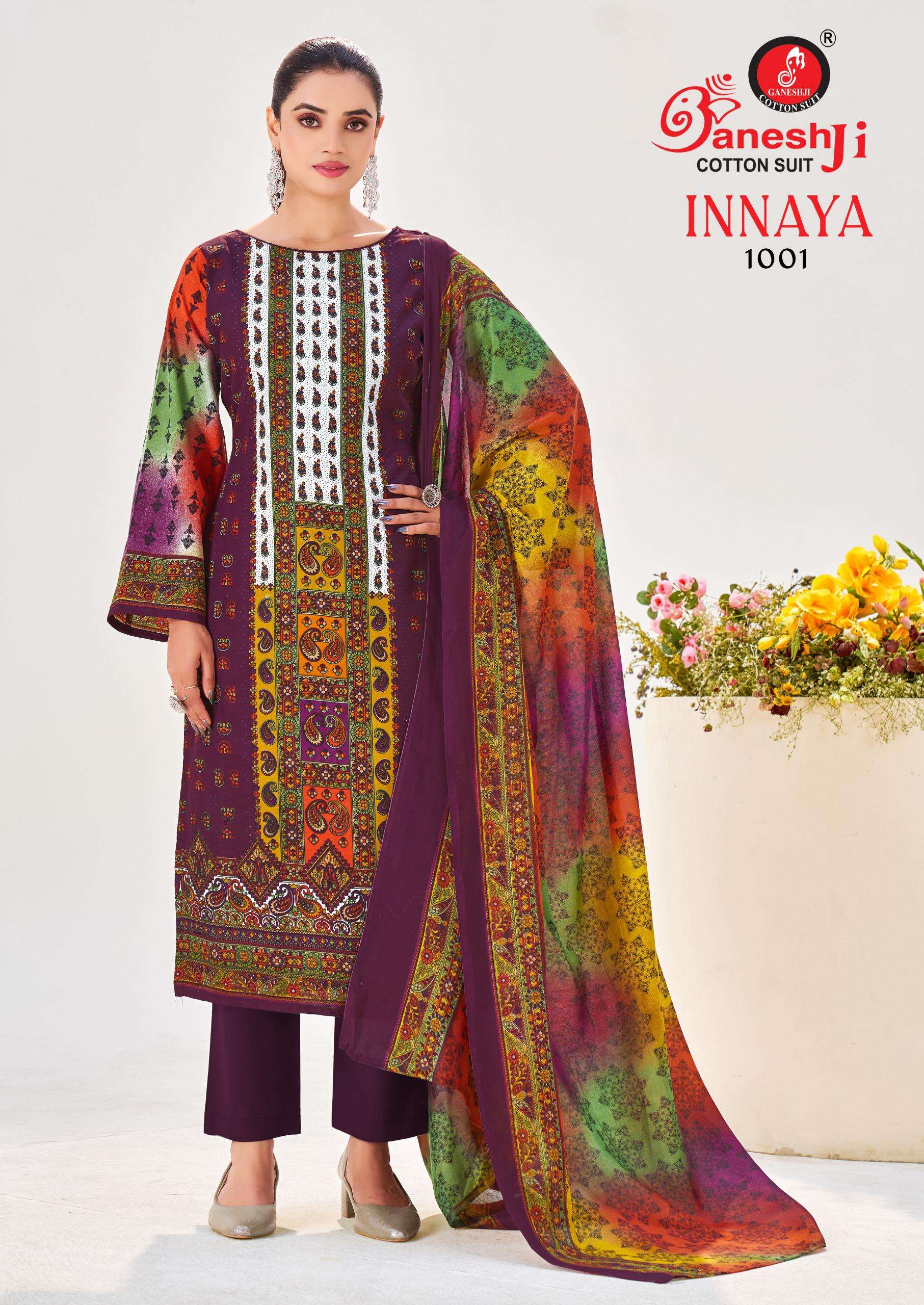 GANESHJI INNAYA VOL 1 COTTON DIGITAL PRINTS DRESS 
