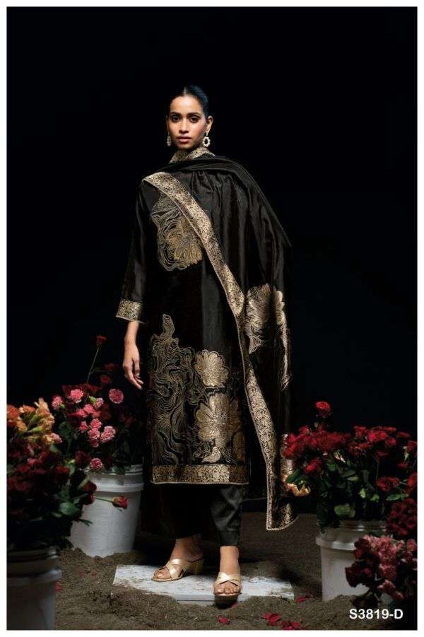 GANGA NYASHA 3819 SILK JACQUARD DESIGNER WORK LADIES SUIT