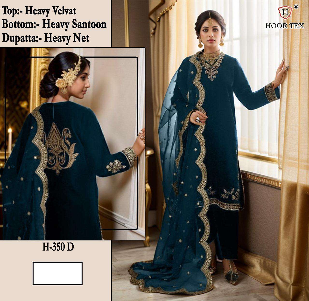 HOOR TEX DESIGN NO - H 350 HEAVY VELVET READYMADE PAKISTANI SUIT