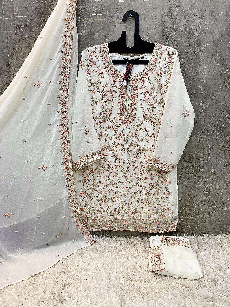 HOOR TEX DESIGN NO - HF 145 A-D HEAVY GEORGETTE READYMADE PAKISTANI SUIT