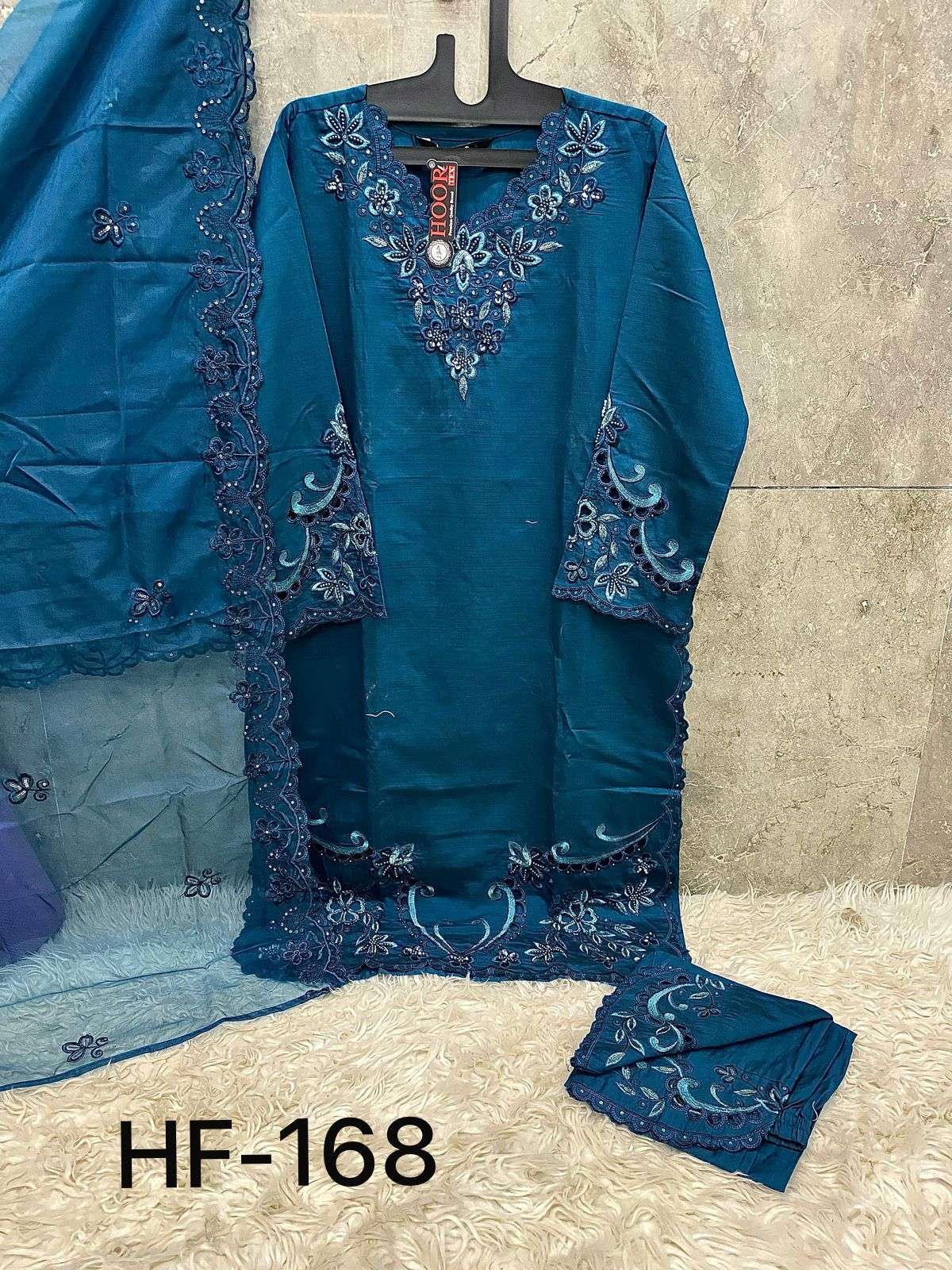 HOOR TEX DESIGN NO - HF 168 A-C CRISTAL VISCOSE READYMADE PAKISTANI SUIT