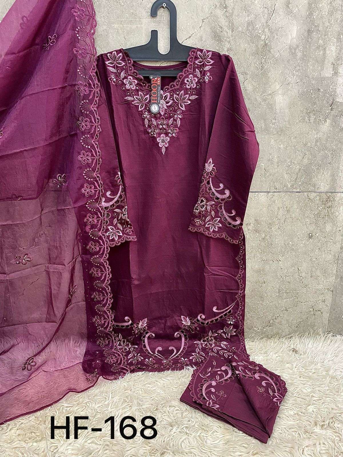 HOOR TEX DESIGN NO - HF 168 A-C CRISTAL VISCOSE READYMADE PAKISTANI SUIT