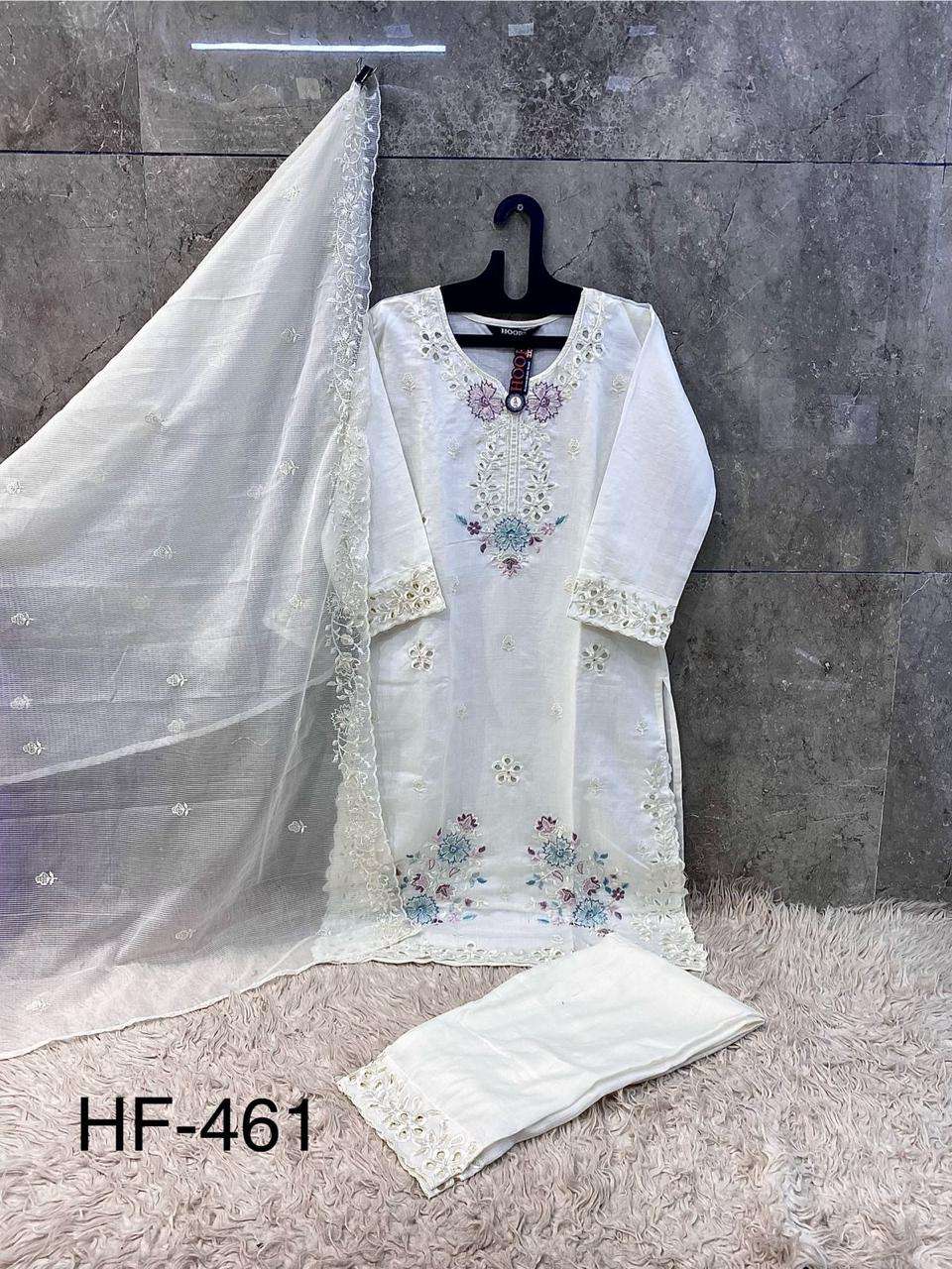 HOOR TEX DESIGN NO - HF 461 A-D CRISTAL VISCOSE READYMADE PAKISTANI SUIT