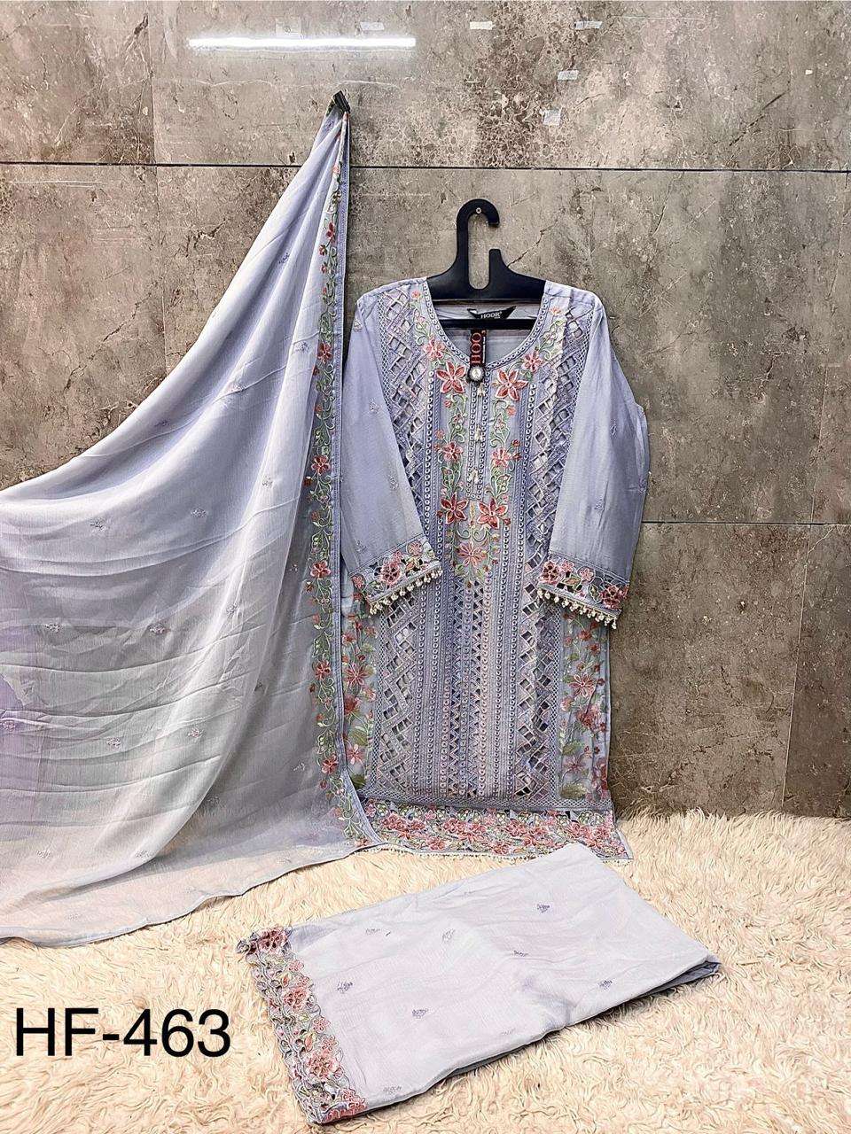 HOOR TEX DESIGN NO - HF 463 A-D HEAVY CHIFFON READYMADE PAKISTANI SUIT