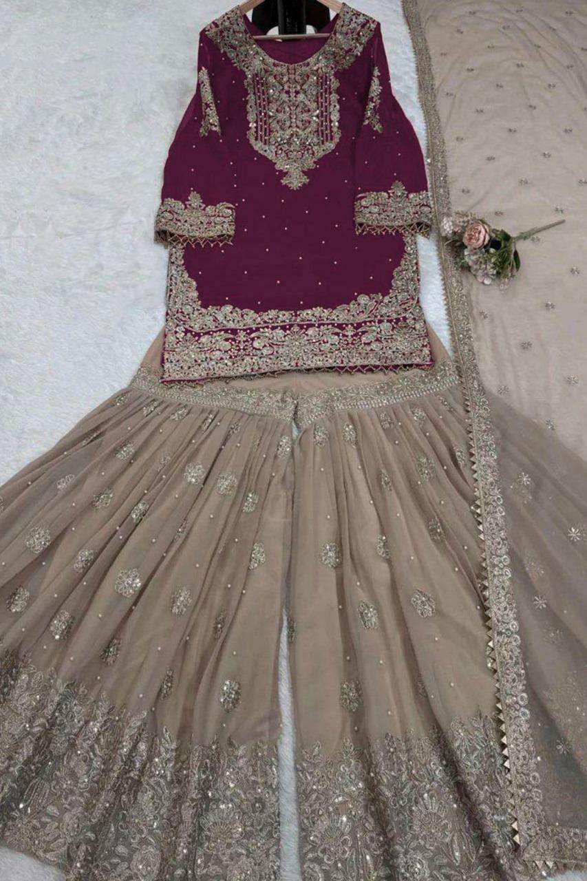 HOOR TEX DESIGN NO - HF 95 A-E FOX GEORGETTE READYMADE PAKISTANI SUIT