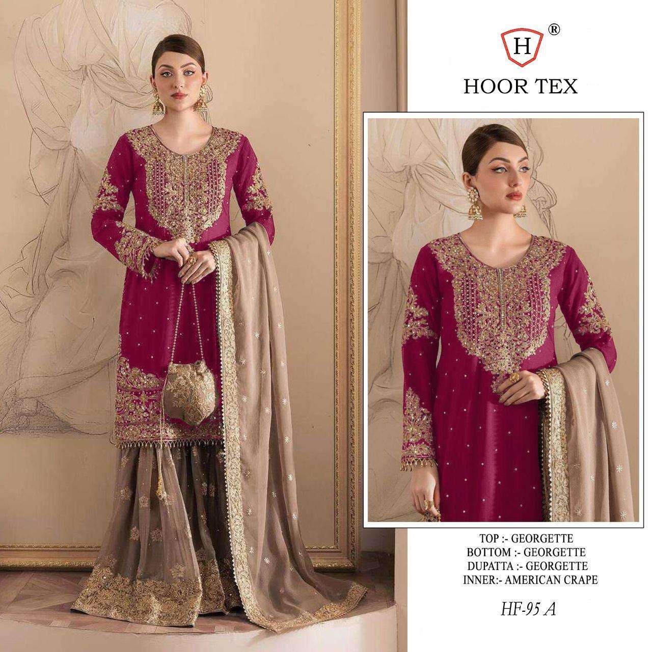 HOOR TEX DESIGN NO - HF 95 A-E FOX GEORGETTE READYMADE PAKISTANI SUIT