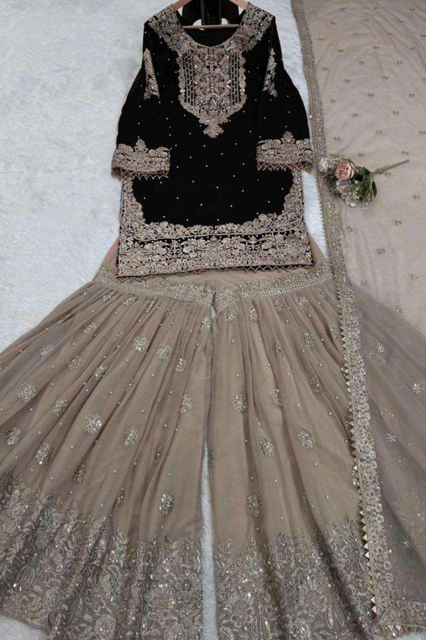 HOOR TEX DESIGN NO - HF 95 A-E FOX GEORGETTE READYMADE PAKISTANI SUIT