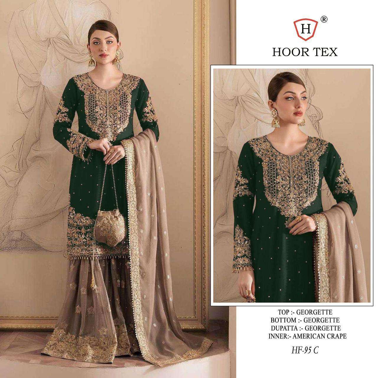 HOOR TEX DESIGN NO - HF 95 A-E FOX GEORGETTE READYMADE PAKISTANI SUIT