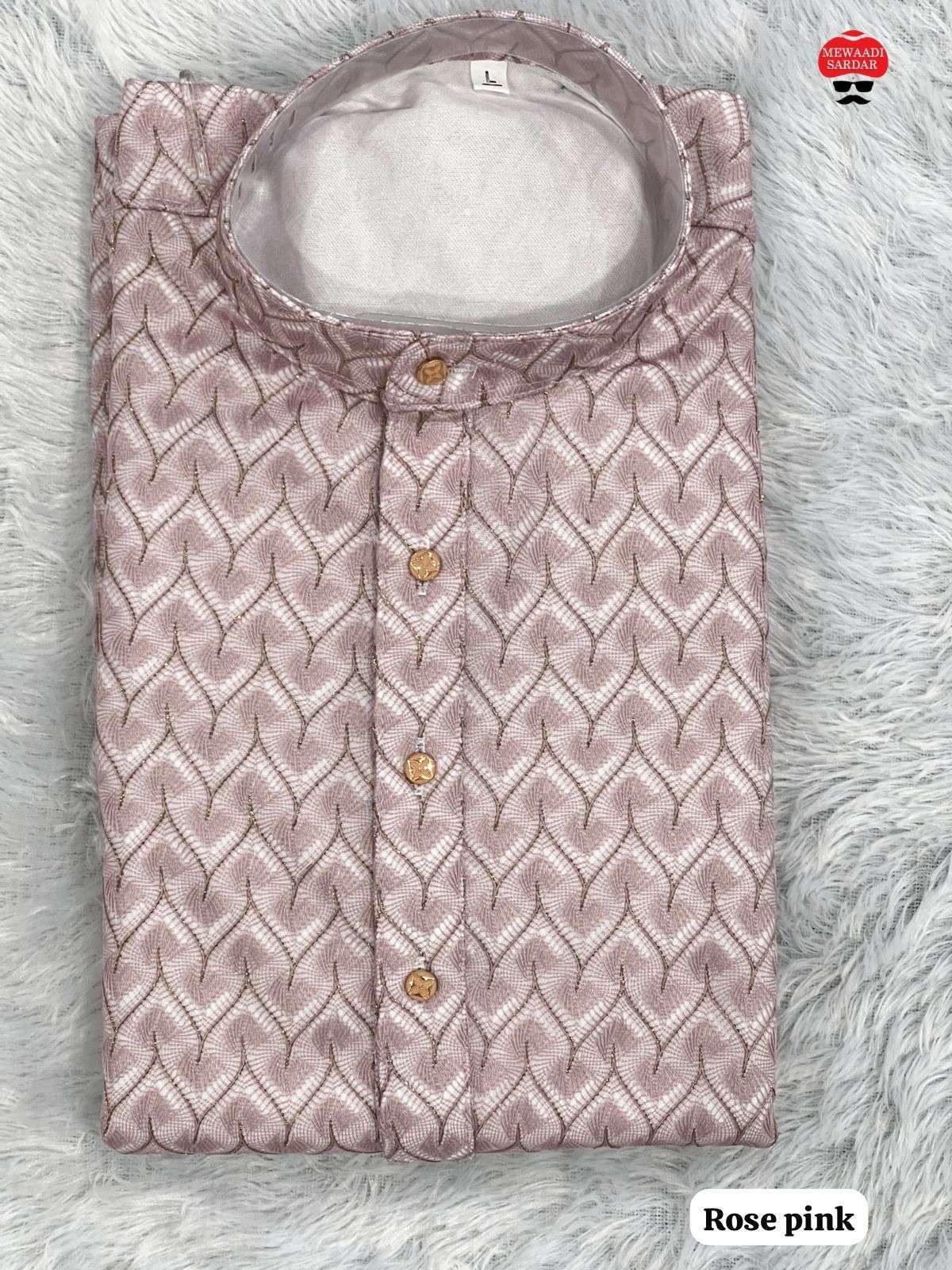INLI DHURANDHAR SILK FANCY MENS FESTIVE WEAR KURTA WITH PYJAMA PAIR 