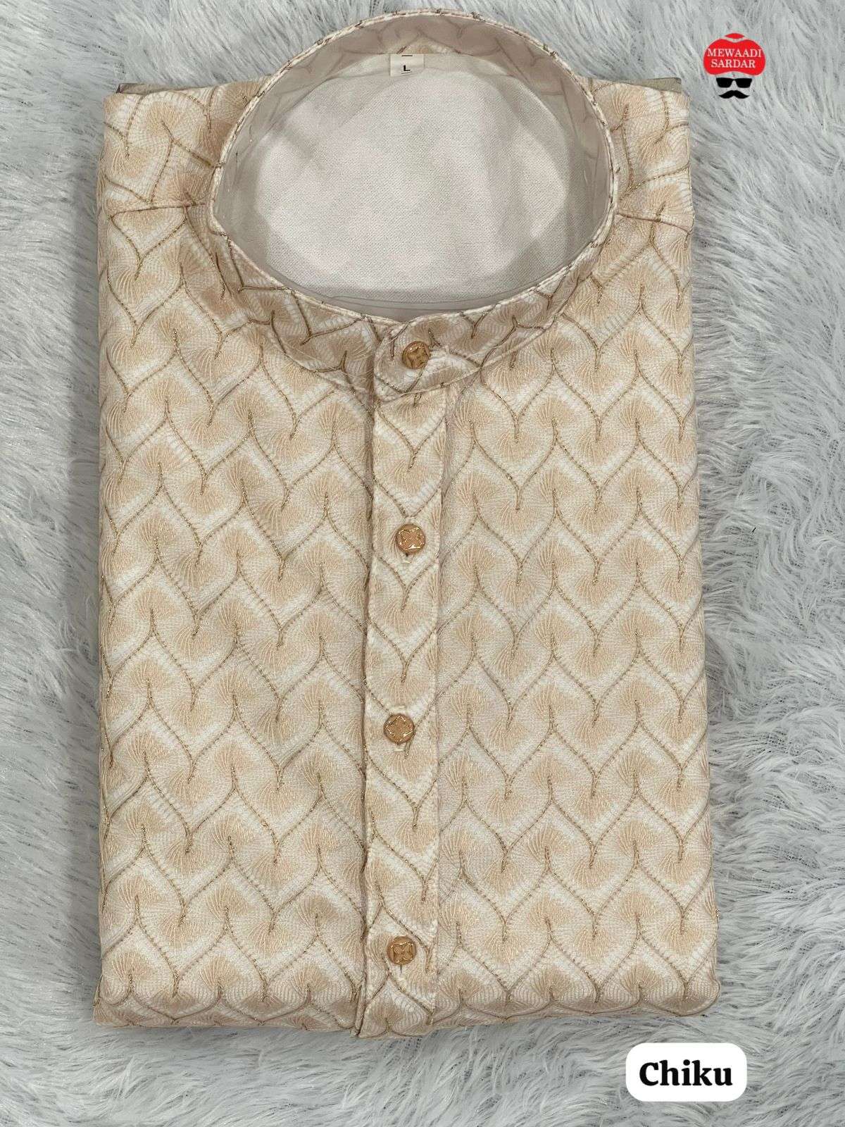 INLI DHURANDHAR SILK FANCY MENS FESTIVE WEAR KURTA WITH PYJAMA PAIR 