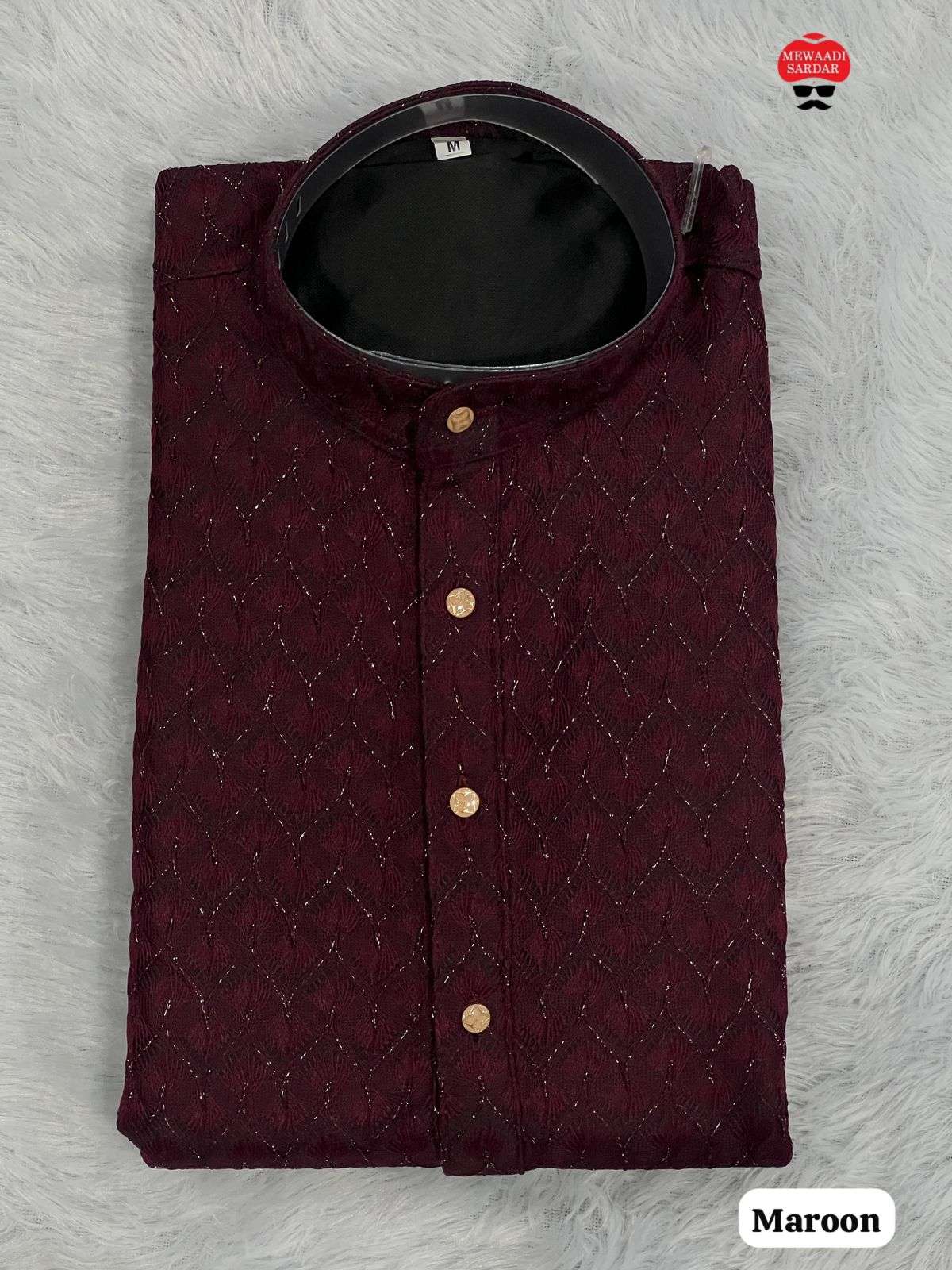 INLI DHURANDHAR SILK FANCY MENS FESTIVE WEAR KURTA WITH PYJAMA PAIR 