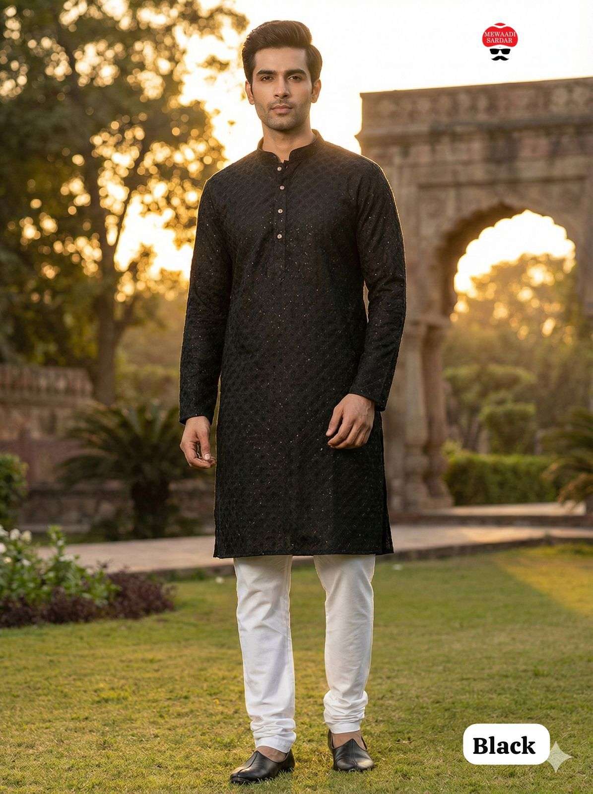 INLI DHURANDHAR SILK FANCY MENS FESTIVE WEAR KURTA WITH PYJAMA PAIR 