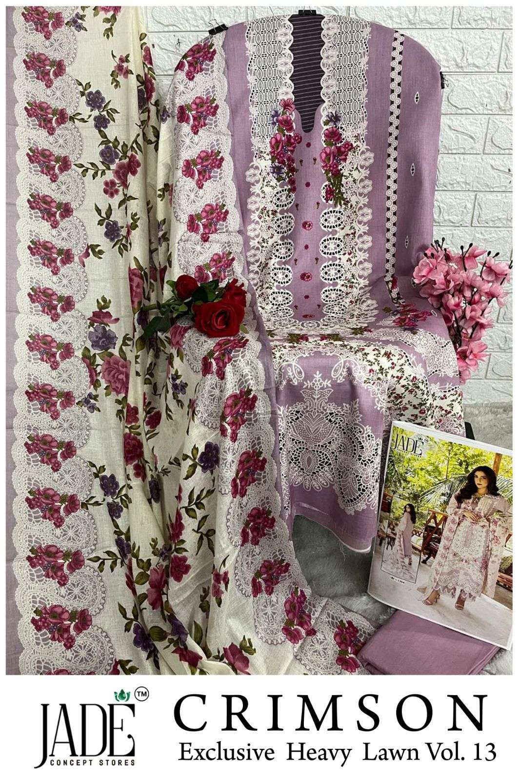 JADE CRIMSON EXCLUSIVE HEAVY LAWN COLLECTION VOL 13 NEW DESIGNS 