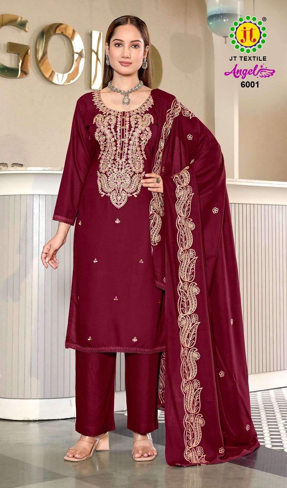 JT ANGEL VOL 6 RAYON FANCY PREMIUM WORKS LADIES SUIT