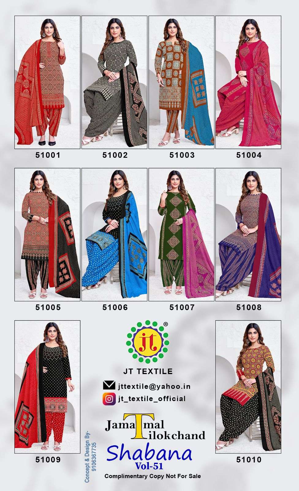 JT SHABANA VOL 51 COTTON PRINT SALWAR SUIT