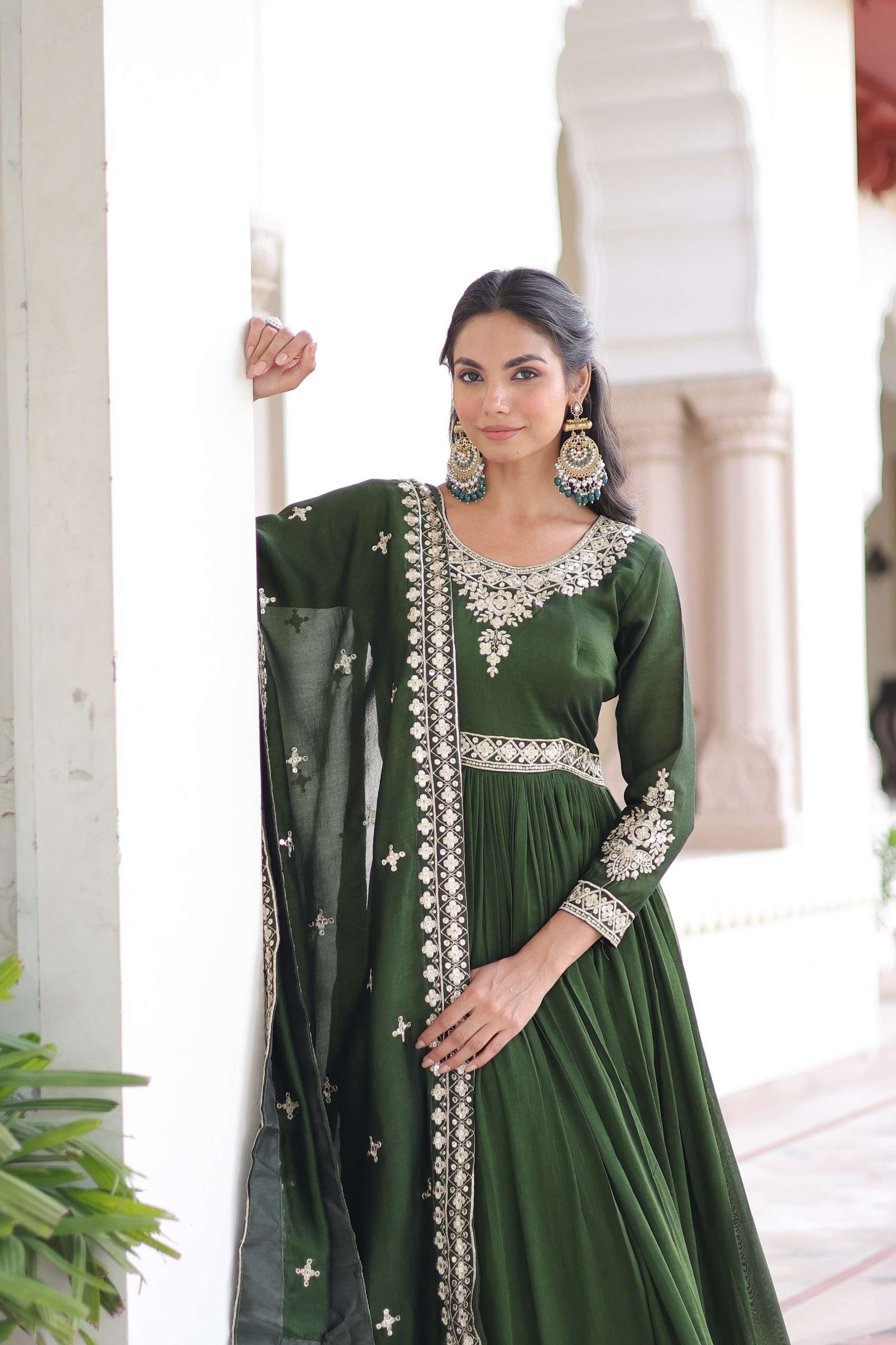 KA 1215 SILK DESIGNER PARTY WEAR PARTY WEAR GOWN WITH DUPATTA 