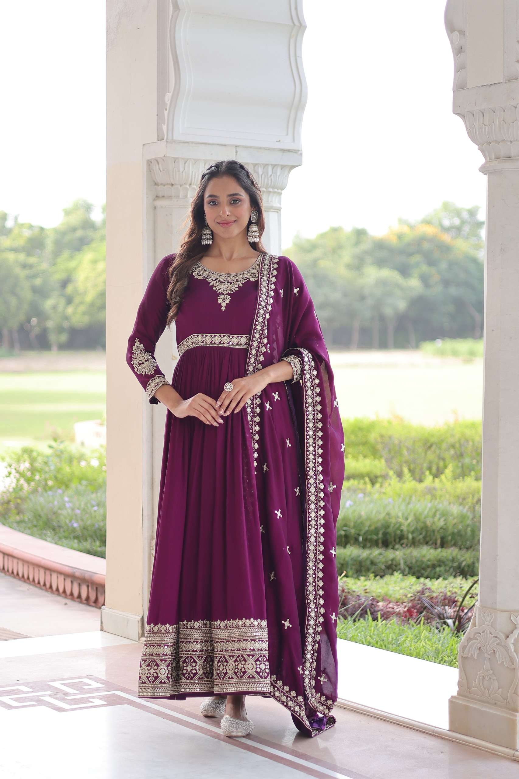 KA 1215 SILK DESIGNER PARTY WEAR PARTY WEAR GOWN WITH DUPATTA 