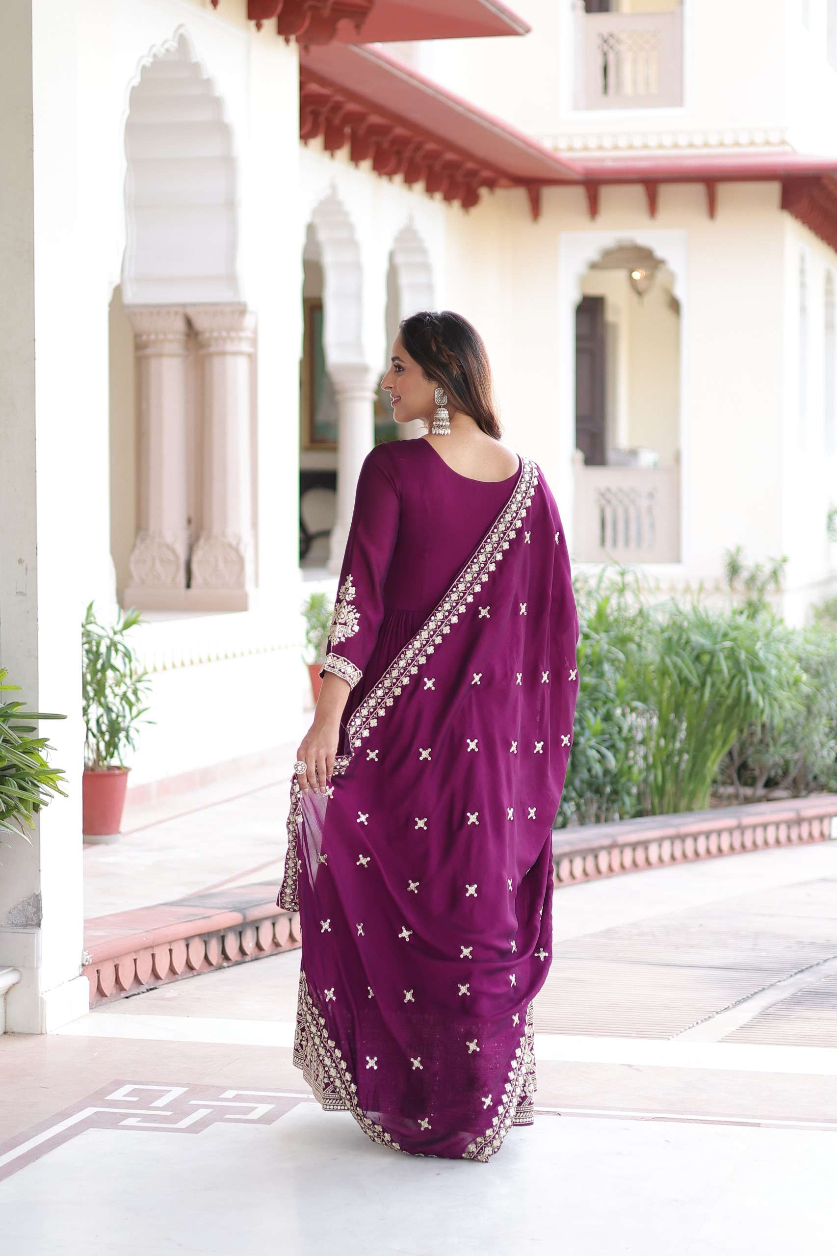 KA 1215 SILK DESIGNER PARTY WEAR PARTY WEAR GOWN WITH DUPATTA 