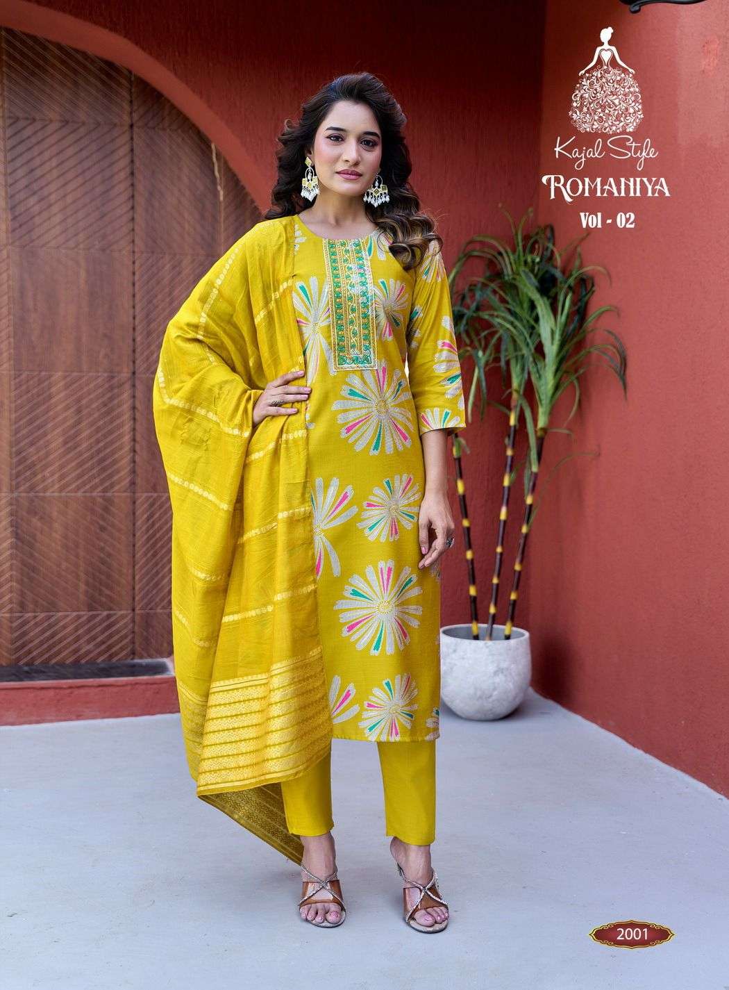 KAJAL STYLE ROMANIYA VOL 2 STRAIGHT KURTI WITH PANT AND DUPATTA 