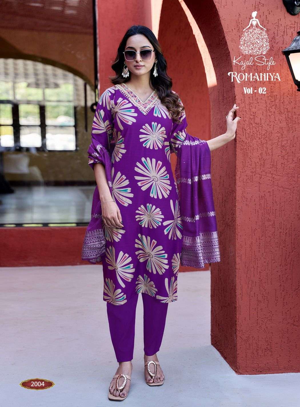 KAJAL STYLE ROMANIYA VOL 2 STRAIGHT KURTI WITH PANT AND DUPATTA 