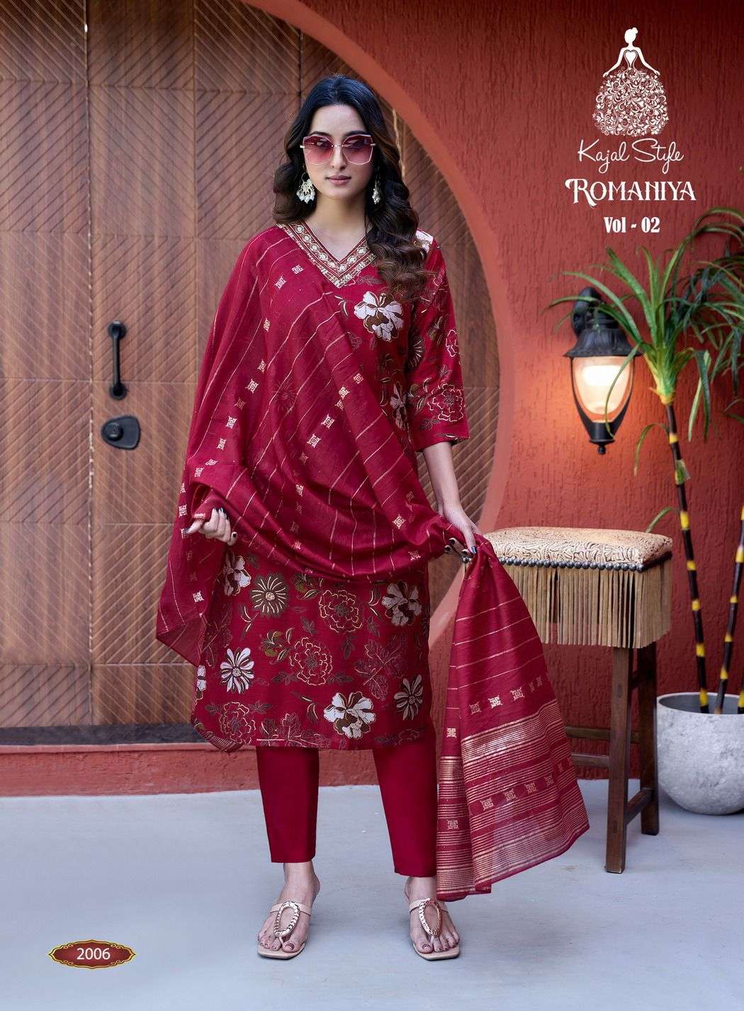 KAJAL STYLE ROMANIYA VOL 2 STRAIGHT KURTI WITH PANT AND DUPATTA 