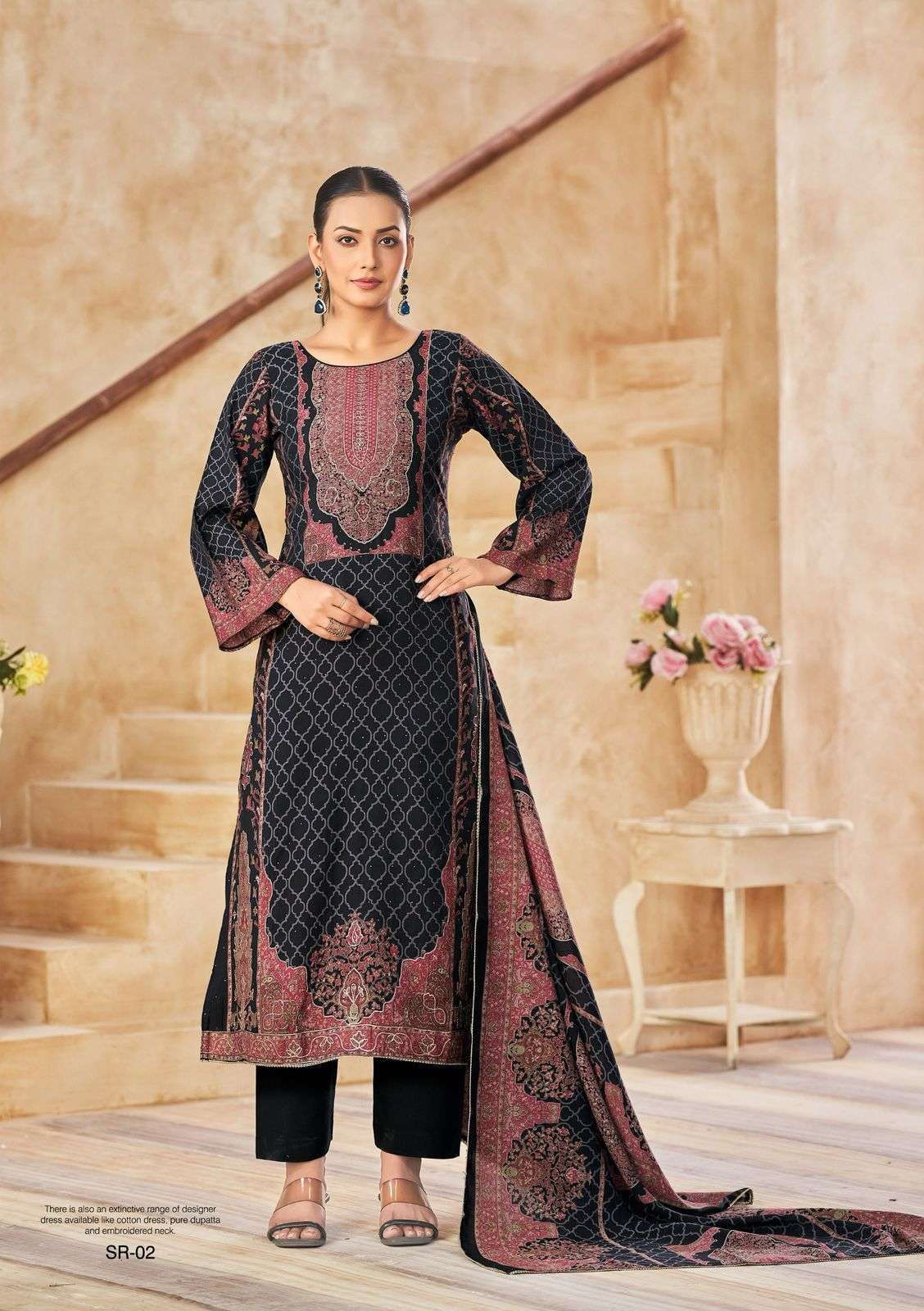 KARVA DESINER STUDIO SIRISHA MODAL SILK FANCY EMBROIDERY WORK SUIT