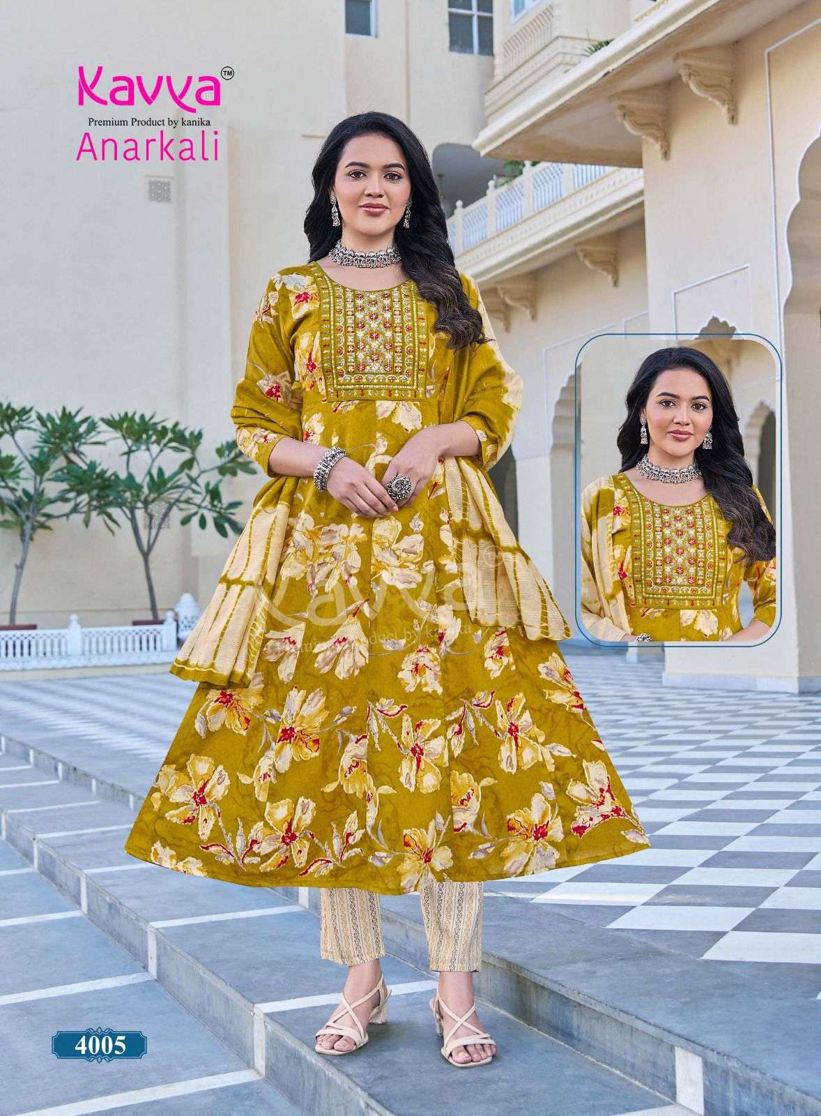KAVYA ANARKALI VOL 4 RAYON FOIL PRINT FANCY GOWN STYLE KURTI BOTTOM AND DUPATTA 