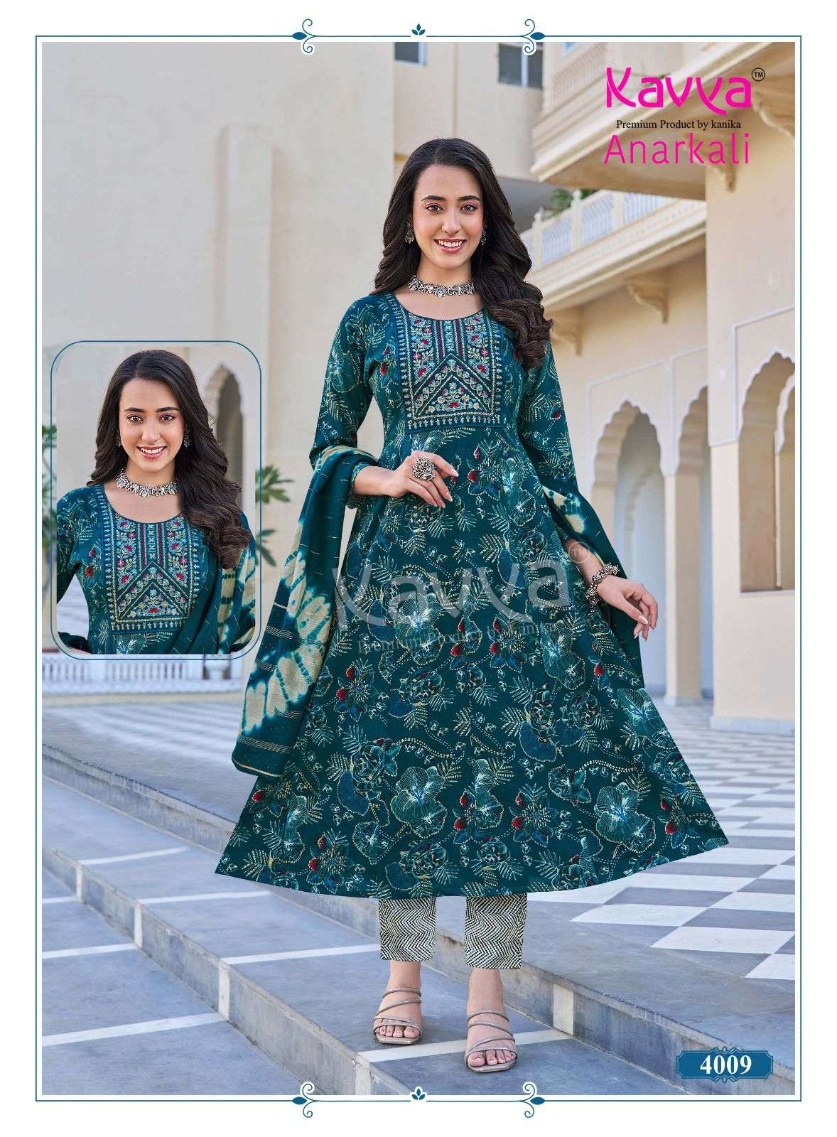 KAVYA ANARKALI VOL 4 RAYON FOIL PRINT FANCY GOWN STYLE KURTI BOTTOM AND DUPATTA 