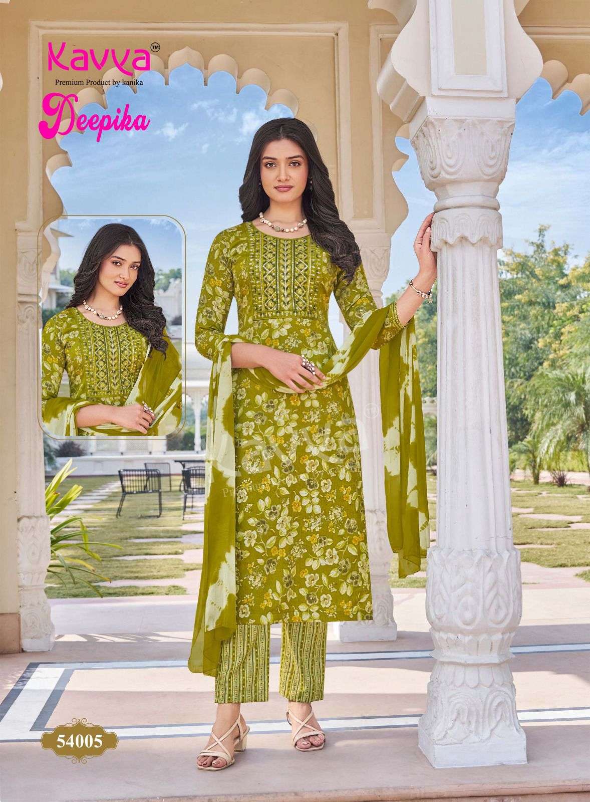 KAVYA DEEPIKA VOL 54 FANCY STRAIGHT KURTI WITH BOTTOM AND DUPATTA SET 