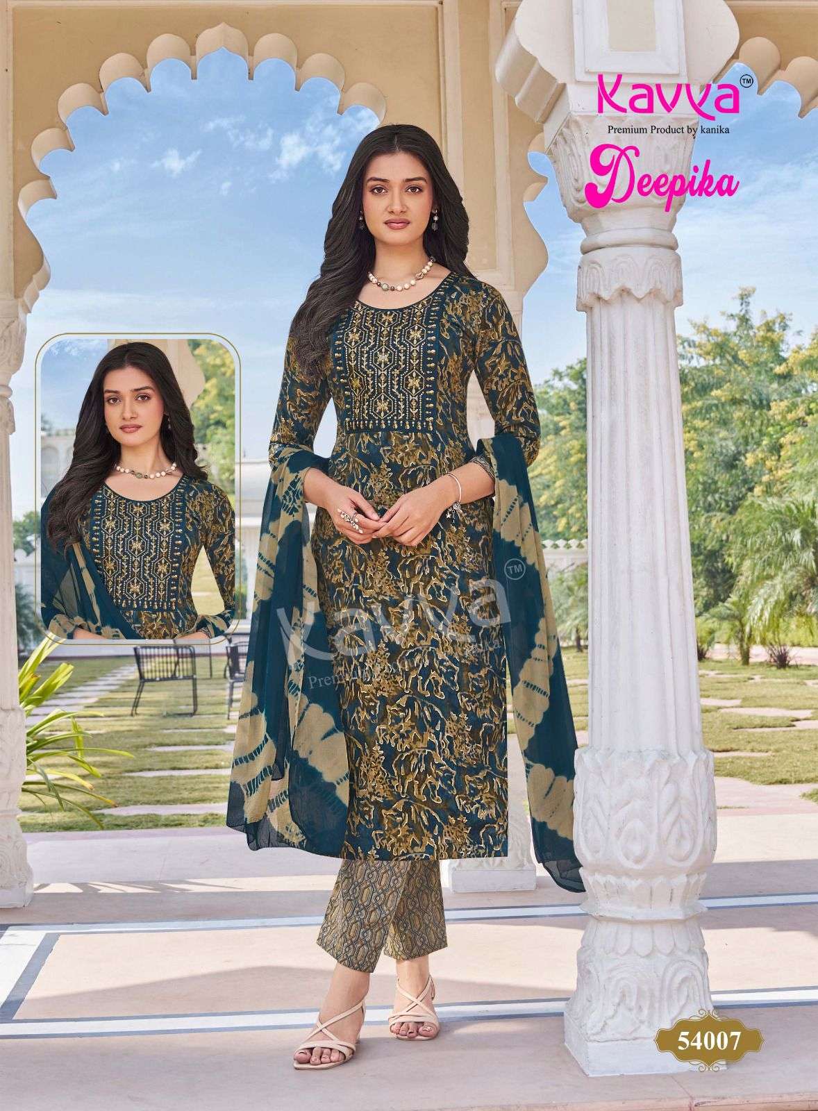 KAVYA DEEPIKA VOL 54 FANCY STRAIGHT KURTI WITH BOTTOM AND DUPATTA SET 