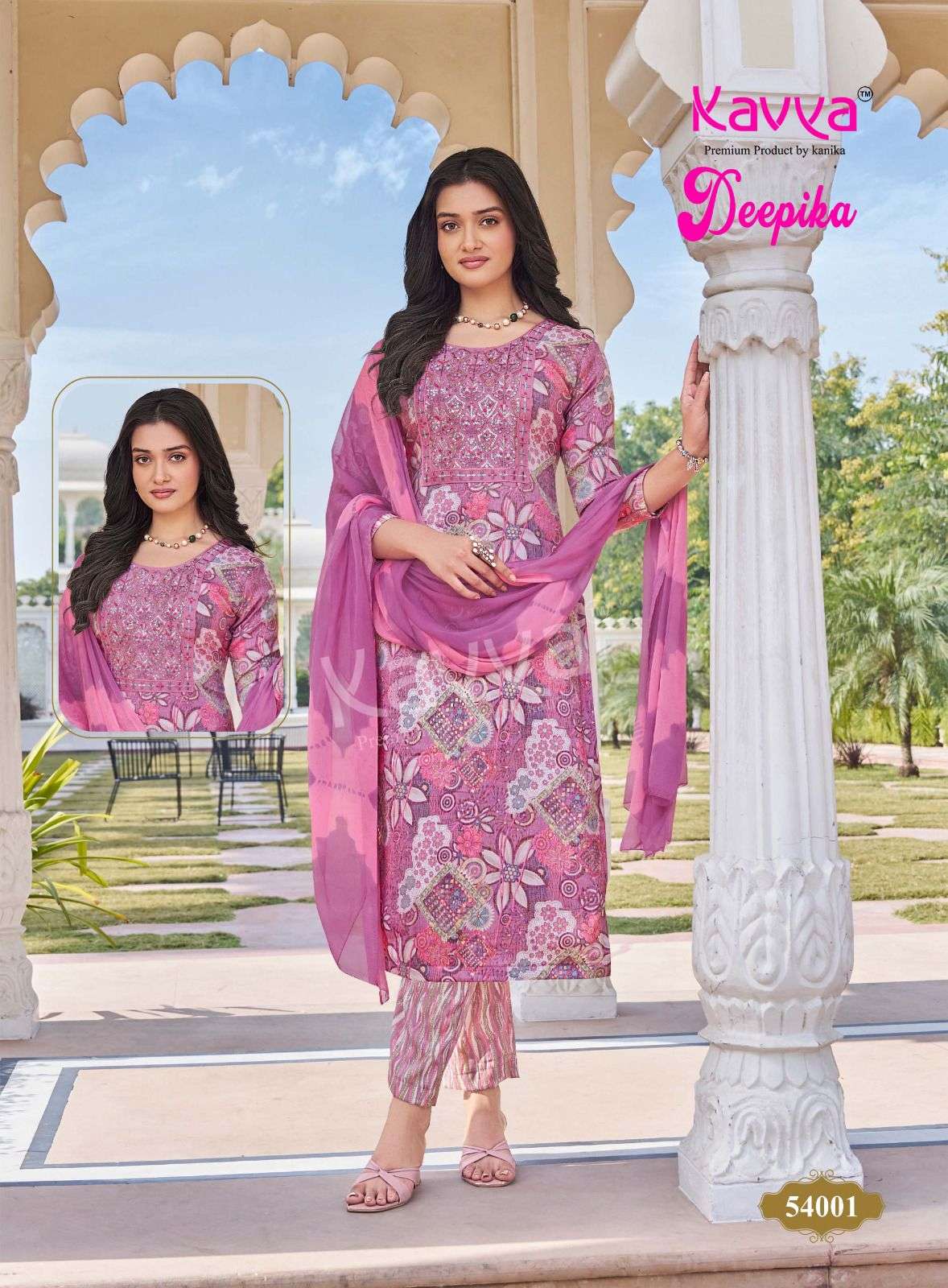 KAVYA DEEPIKA VOL 54 FANCY STRAIGHT KURTI WITH BOTTOM AND DUPATTA SET 