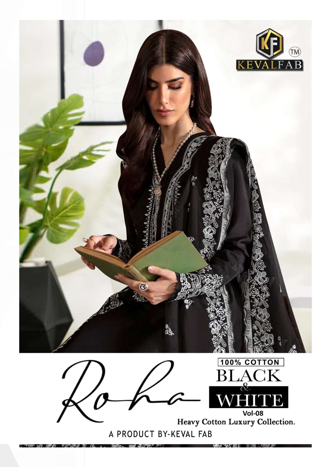 KEVAL FAB ROHA BLACK & WHITE VOL 8 READY MADE COLLECTION 