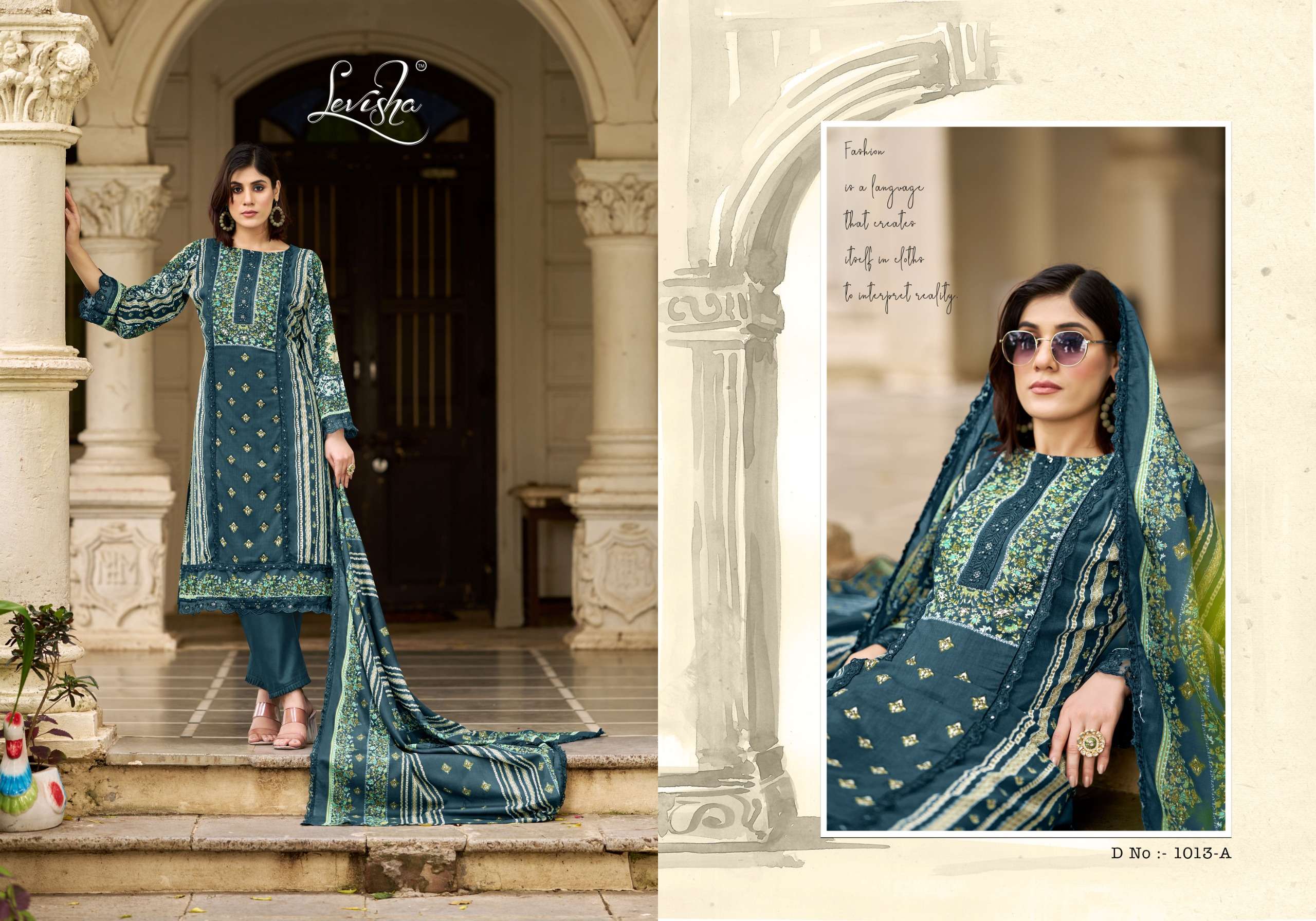 LEVISHA BAGH RAYON PRINTED WITH PATCH WORK SUIT