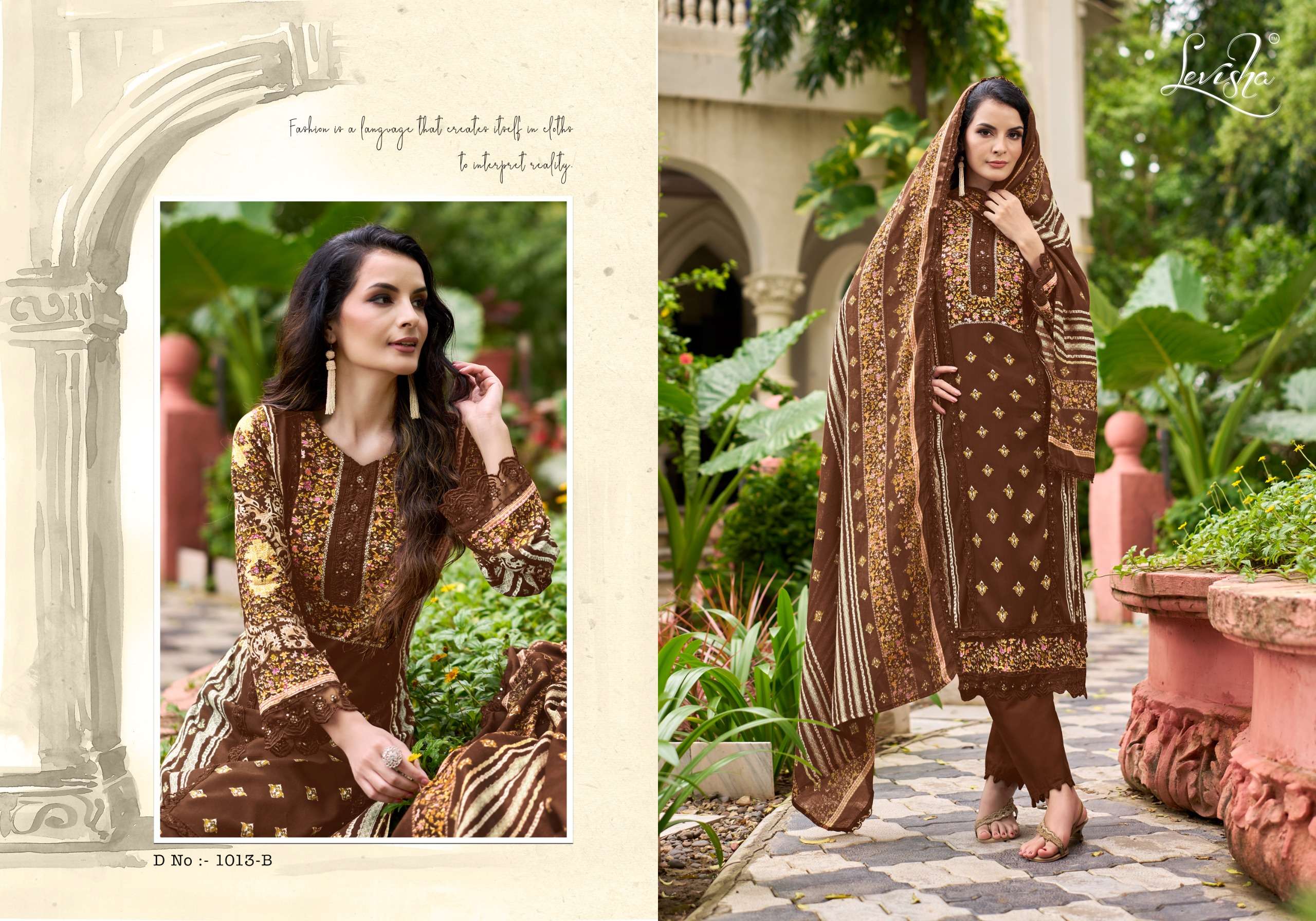 LEVISHA BAGH RAYON PRINTED WITH PATCH WORK SUIT