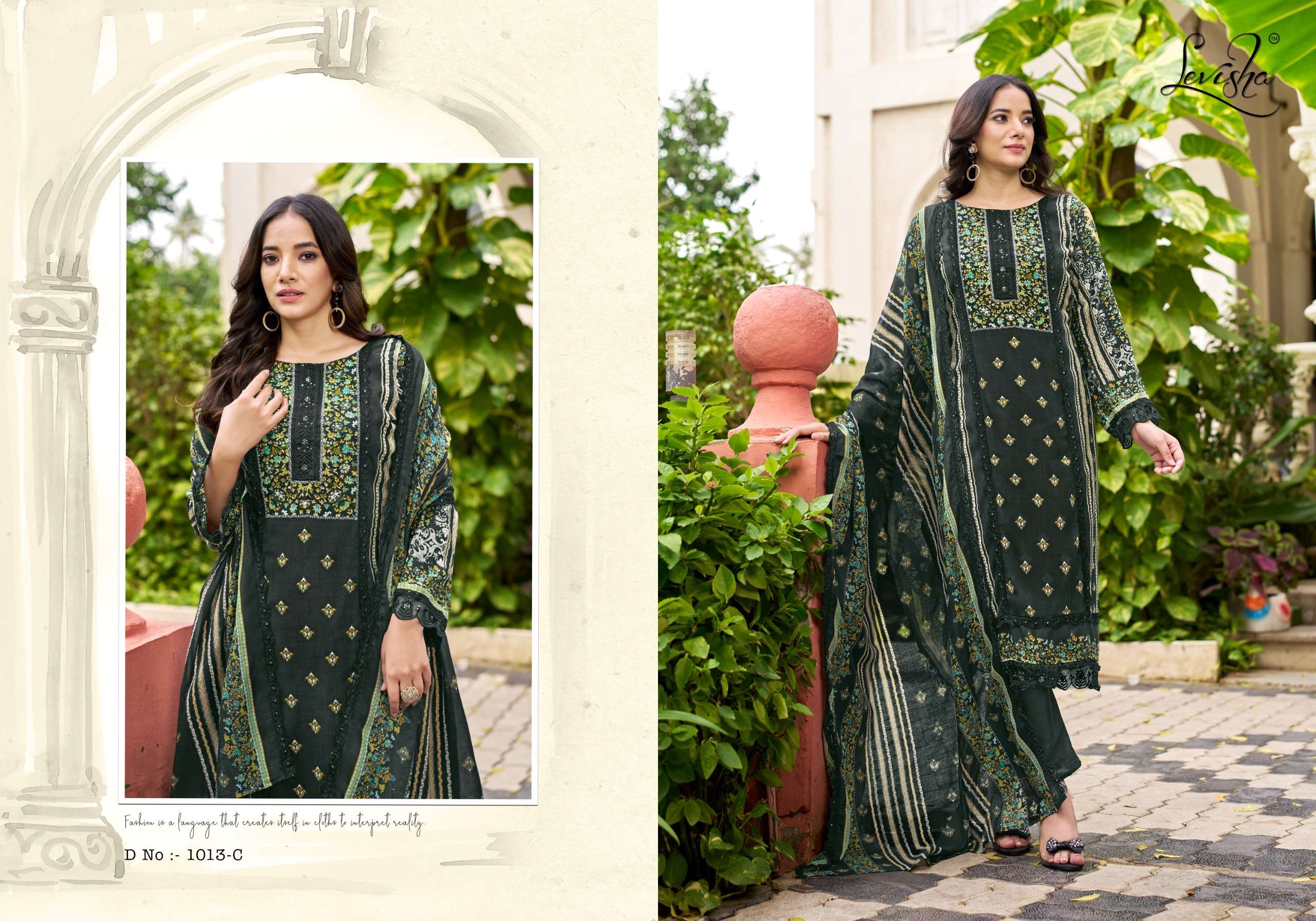LEVISHA BAGH RAYON PRINTED WITH PATCH WORK SUIT