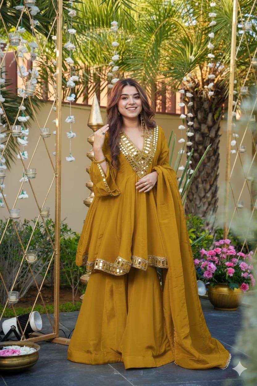 LG 2027 COSMOS FABRIC PREETY LOOK DESIGNER TOP WITH PLAZZO AND DUPATTA 